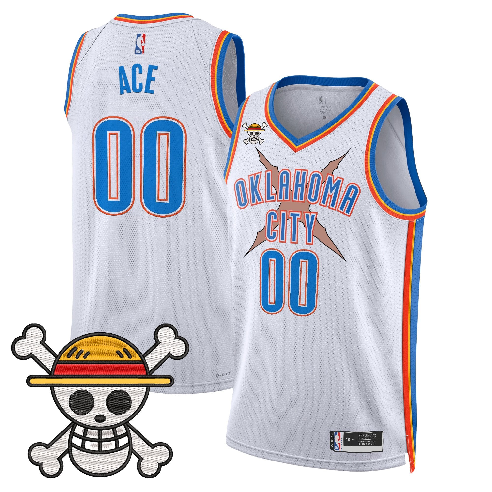 Men's Oklahoma City Thunder x One Piece Swingman Jersey- Stitched