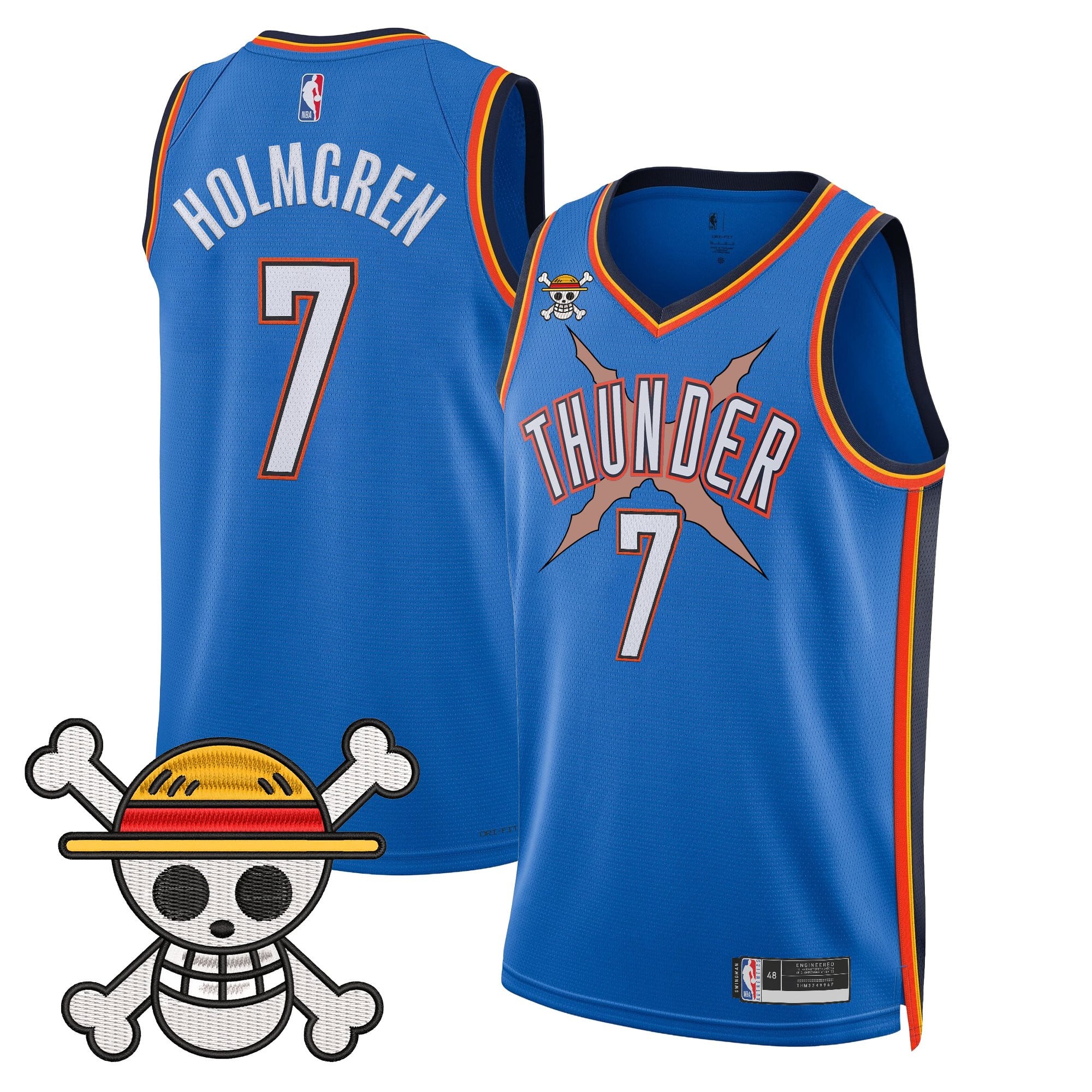 Men's Oklahoma City Thunder x One Piece Swingman Jersey- Stitched