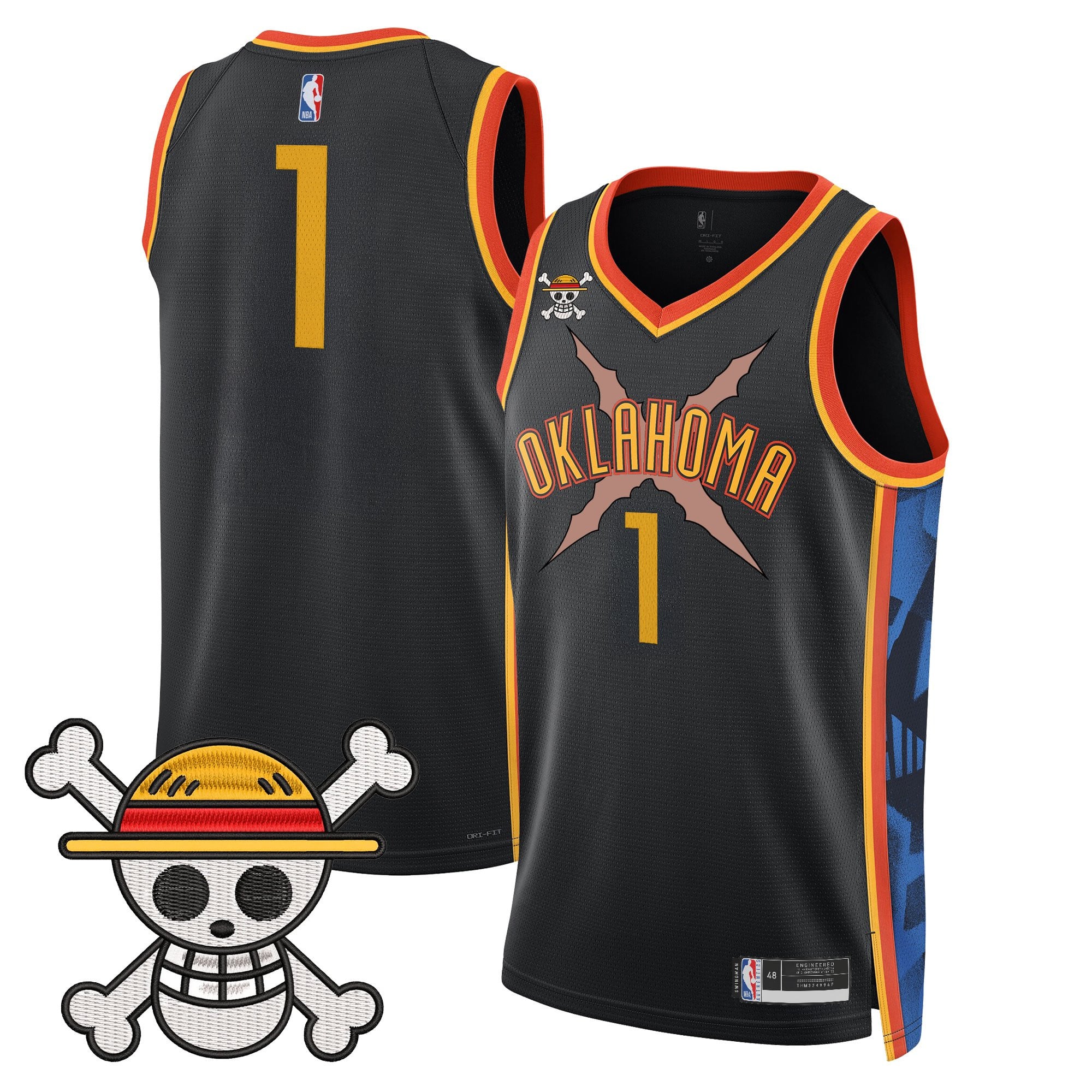 Men's Oklahoma City Thunder x One Piece Swingman Jersey- Stitched