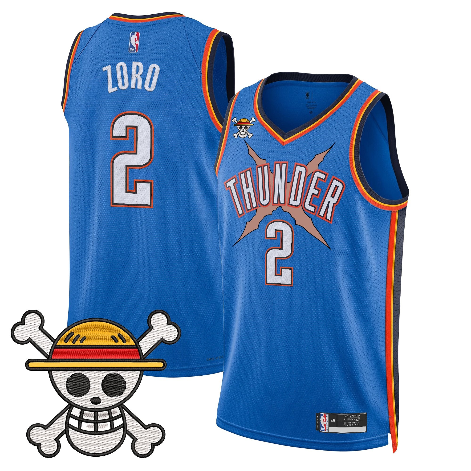 Men's Oklahoma City Thunder x One Piece Swingman Jersey- Stitched