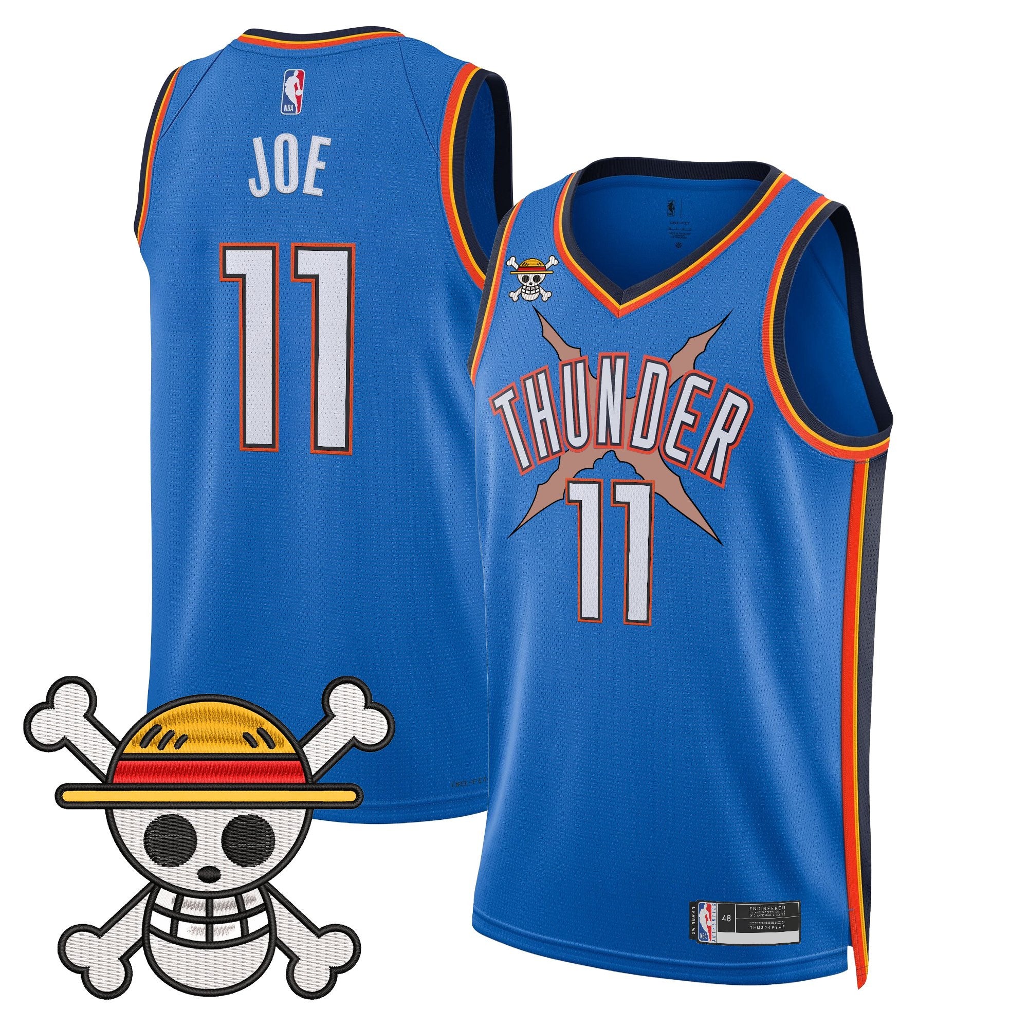 Men's Oklahoma City Thunder x One Piece Swingman Jersey- Stitched
