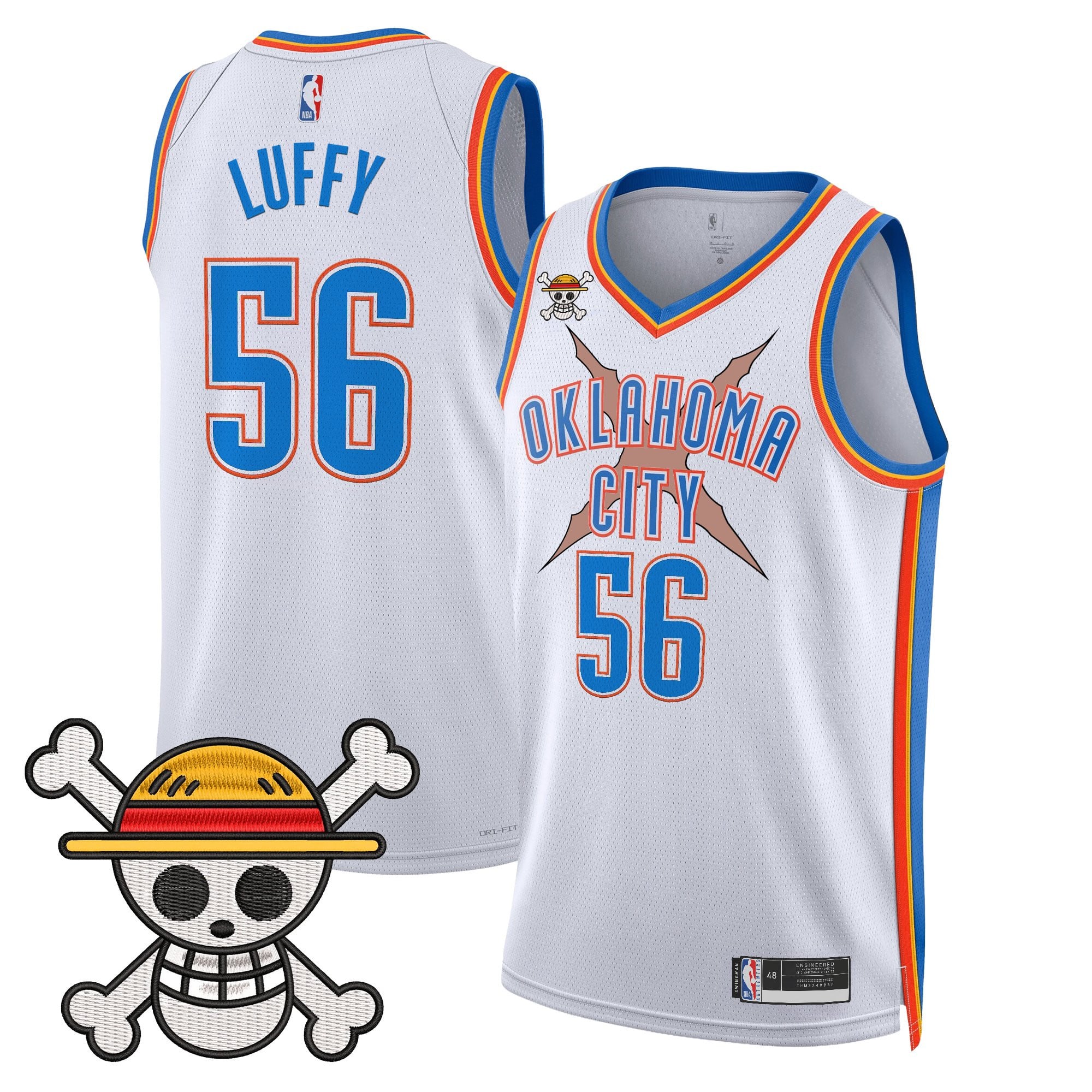 Men's Oklahoma City Thunder x One Piece Swingman Jersey- Stitched
