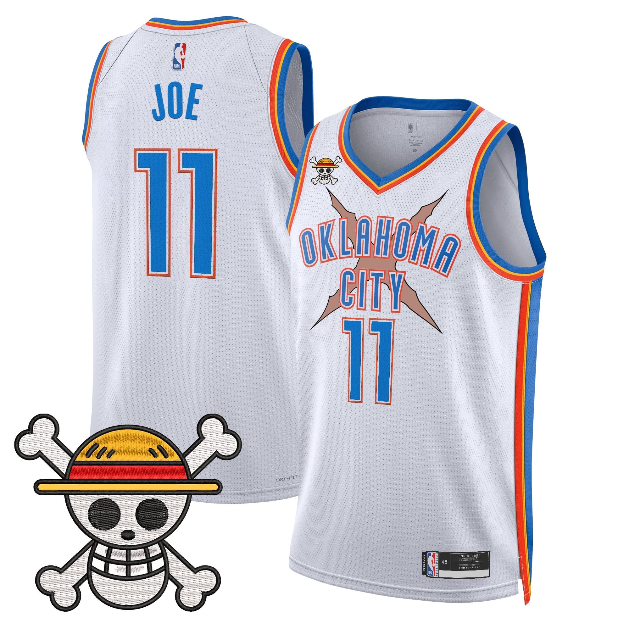 Men's Oklahoma City Thunder x One Piece Swingman Jersey- Stitched