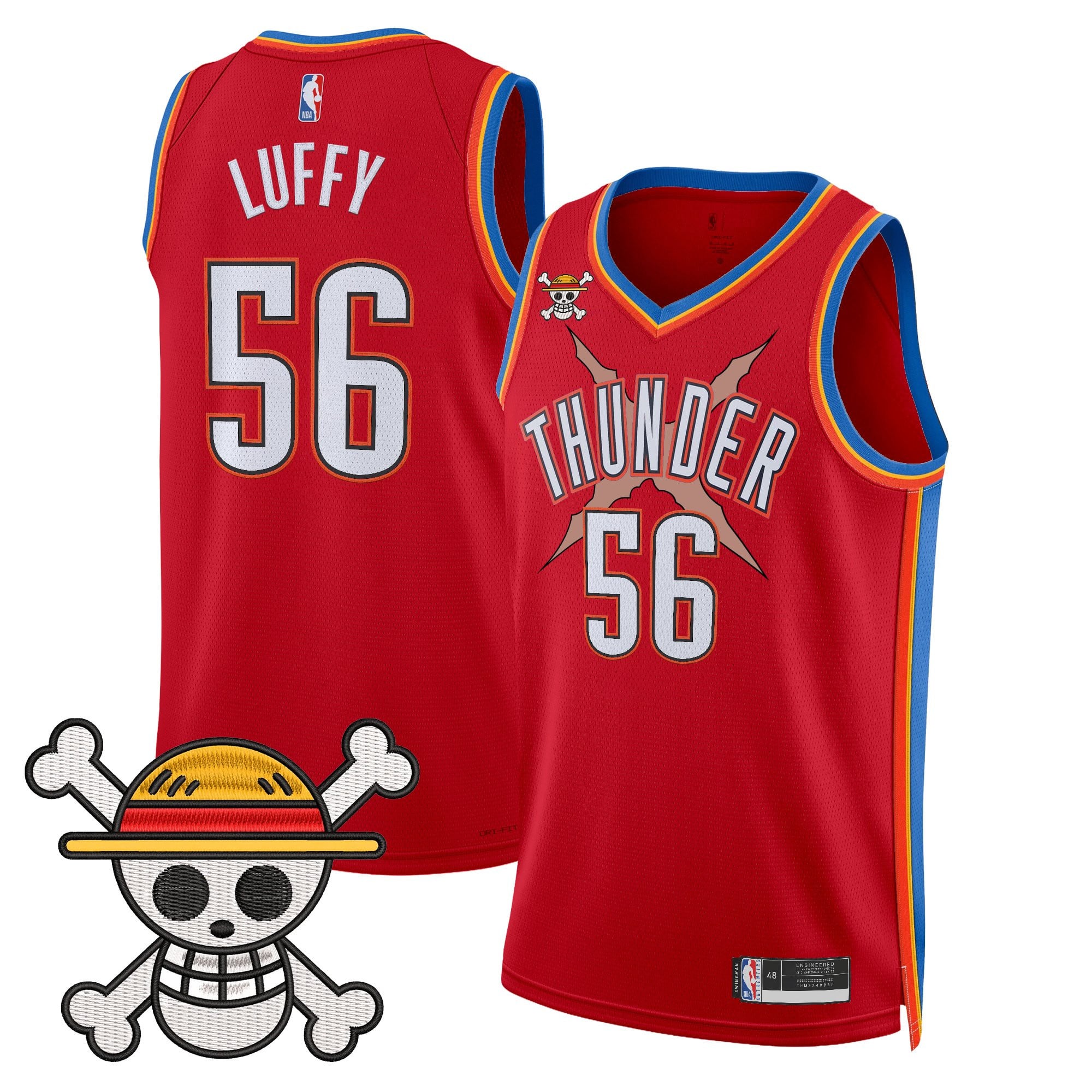 Men's Oklahoma City Thunder x One Piece Swingman Jersey- Stitched