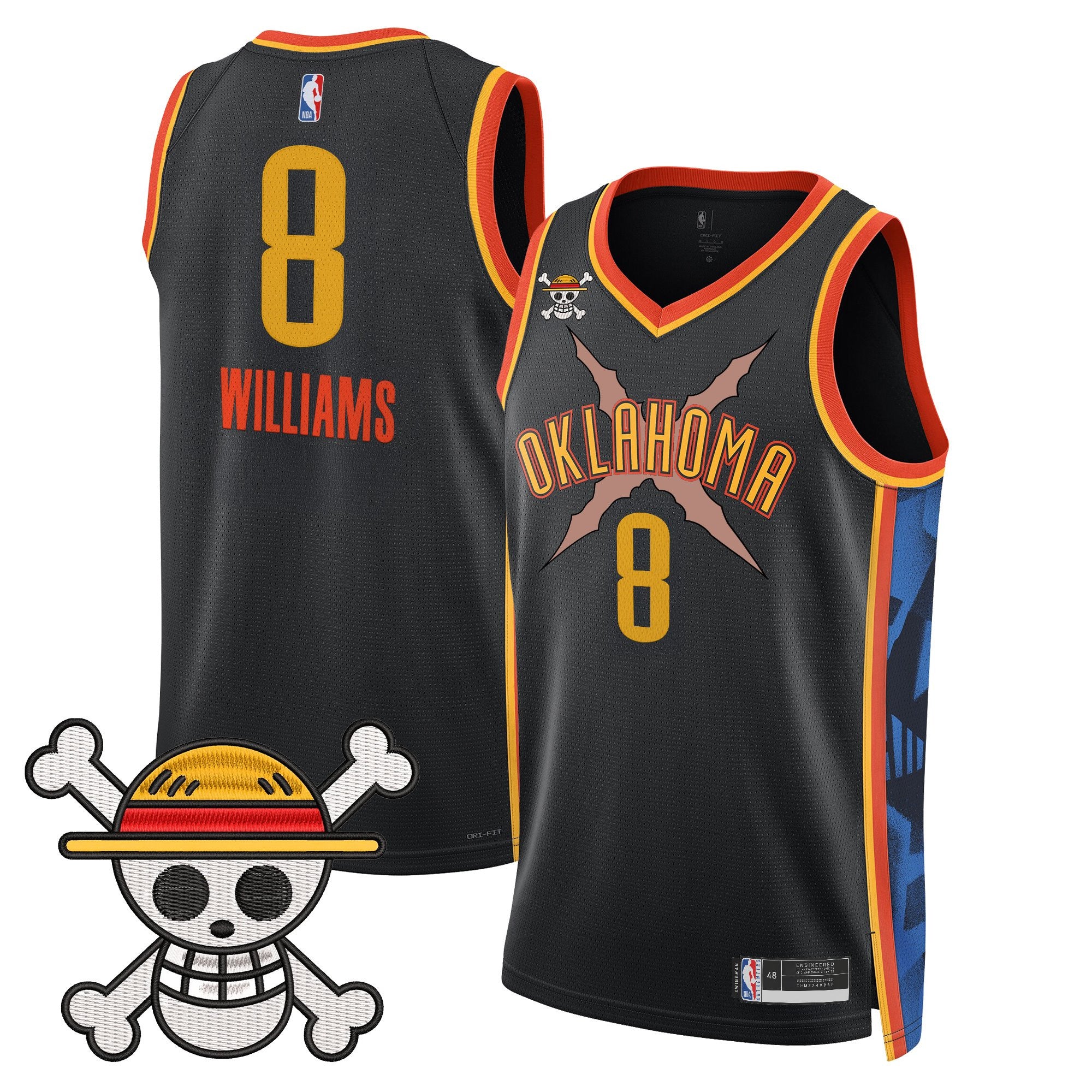 Men's Oklahoma City Thunder x One Piece Swingman Jersey- Stitched