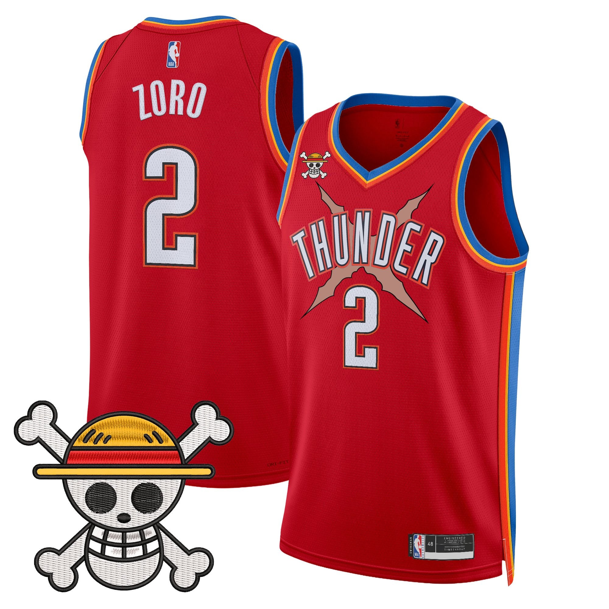 Men's Oklahoma City Thunder x One Piece Swingman Jersey- Stitched
