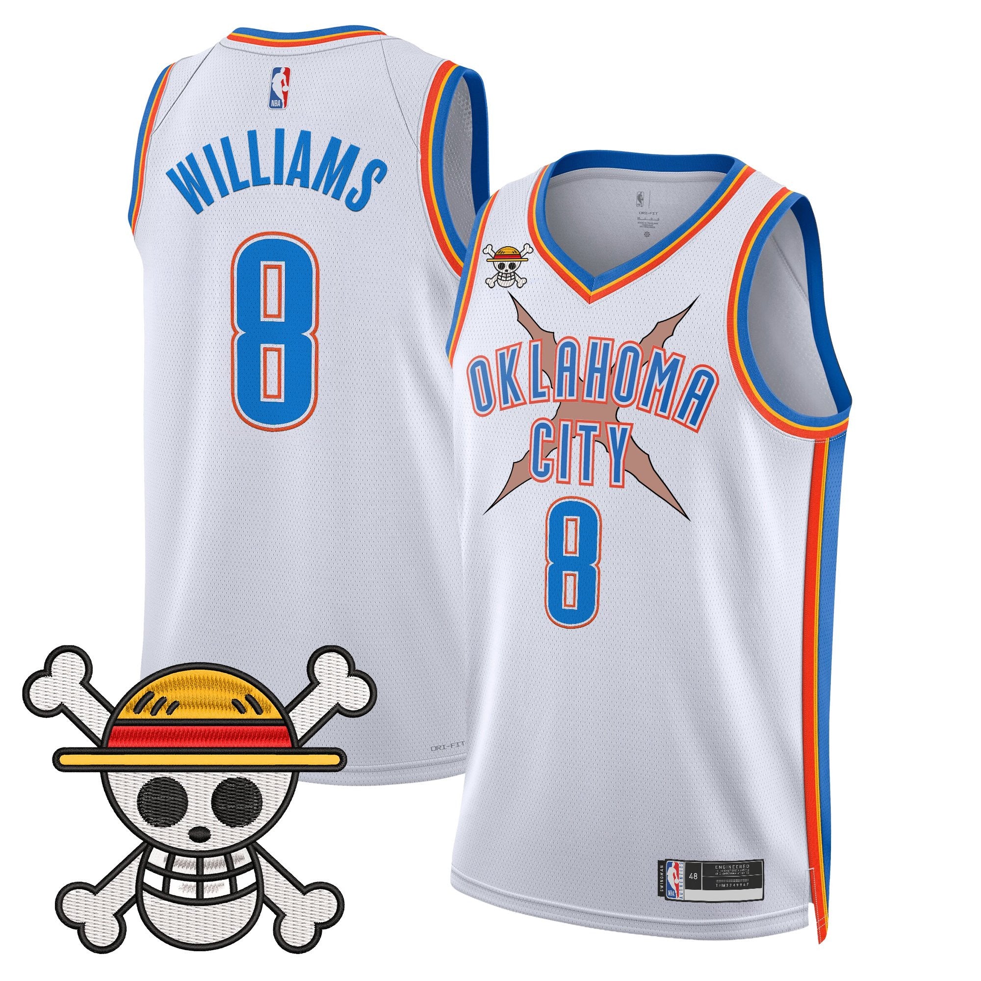 Men's Oklahoma City Thunder x One Piece Swingman Jersey- Stitched