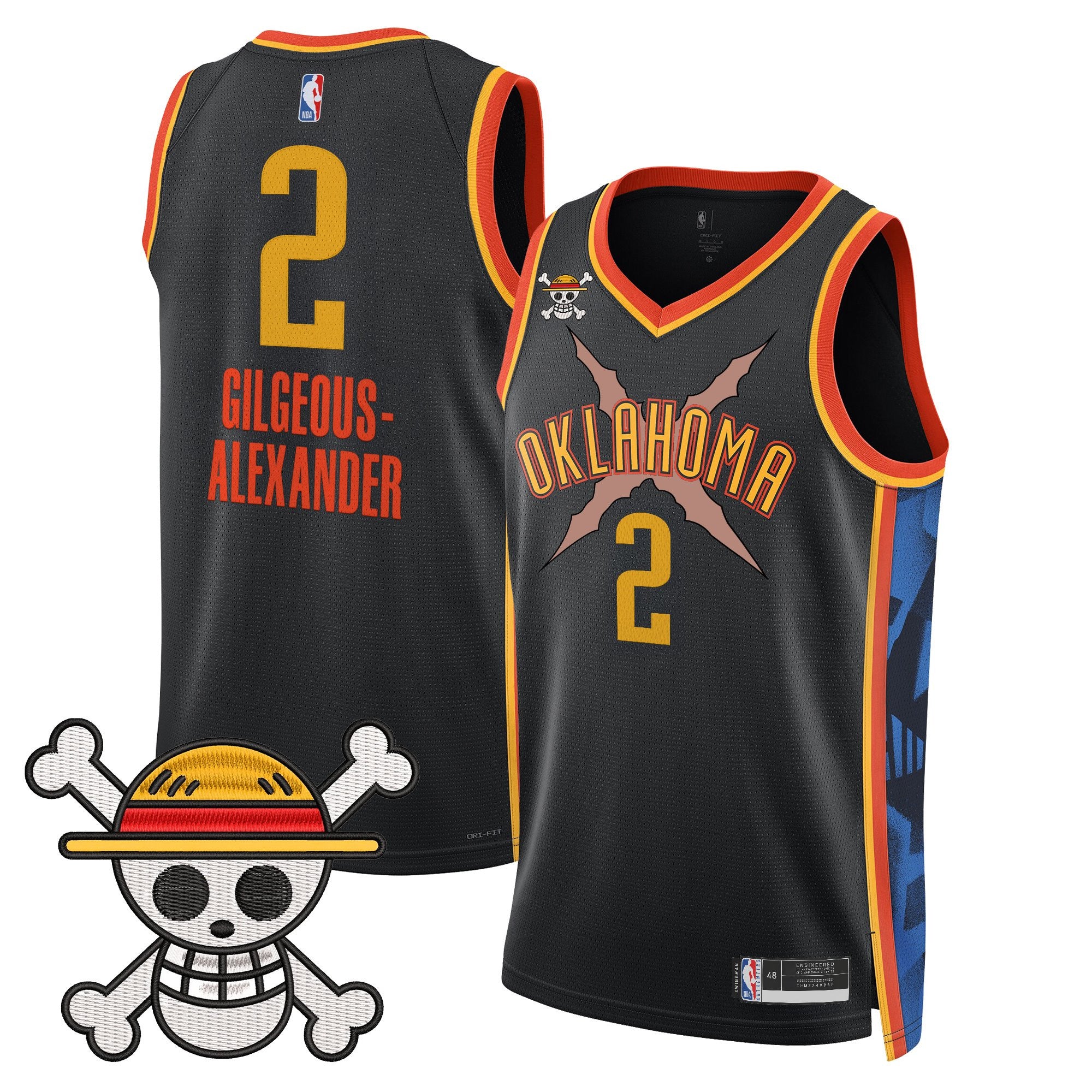 Men's Oklahoma City Thunder x One Piece Swingman Jersey- Stitched