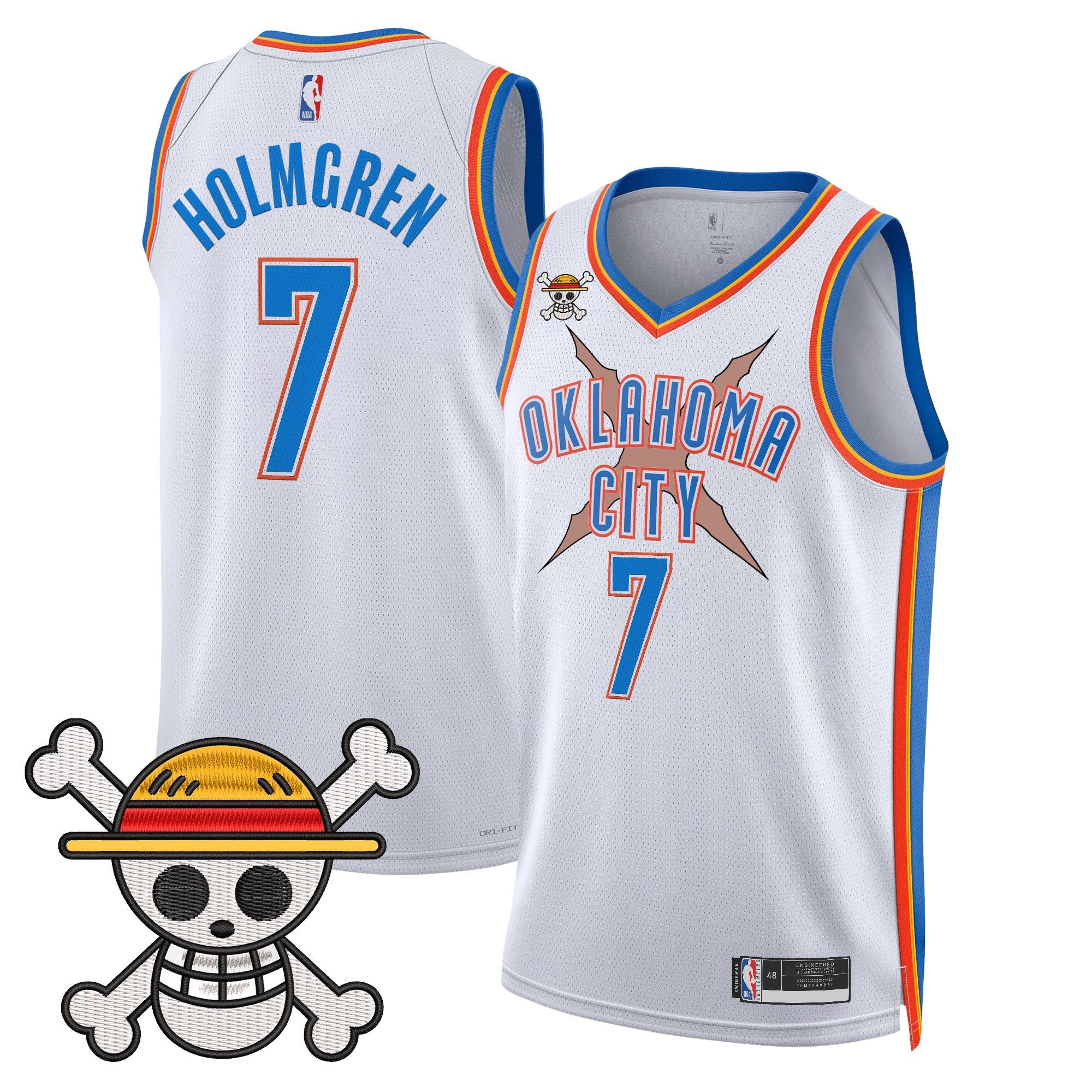 Men's Oklahoma City Thunder x One Piece Swingman Jersey- Stitched