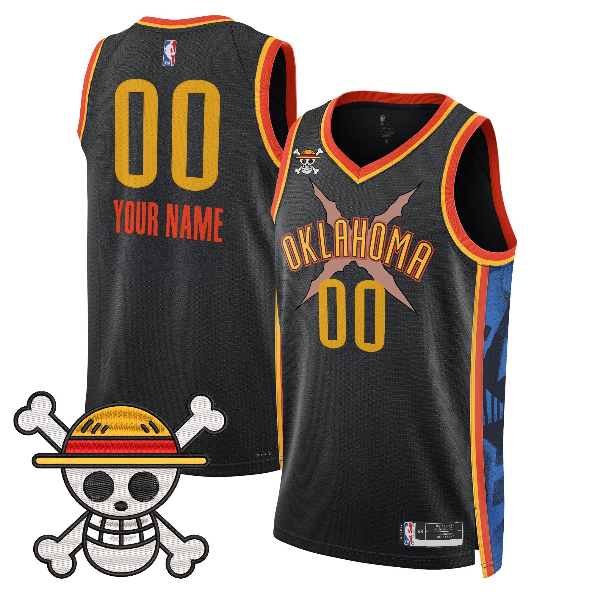 Oklahoma City Thunder x One Piece Swingman Custom Jersey- Stitched