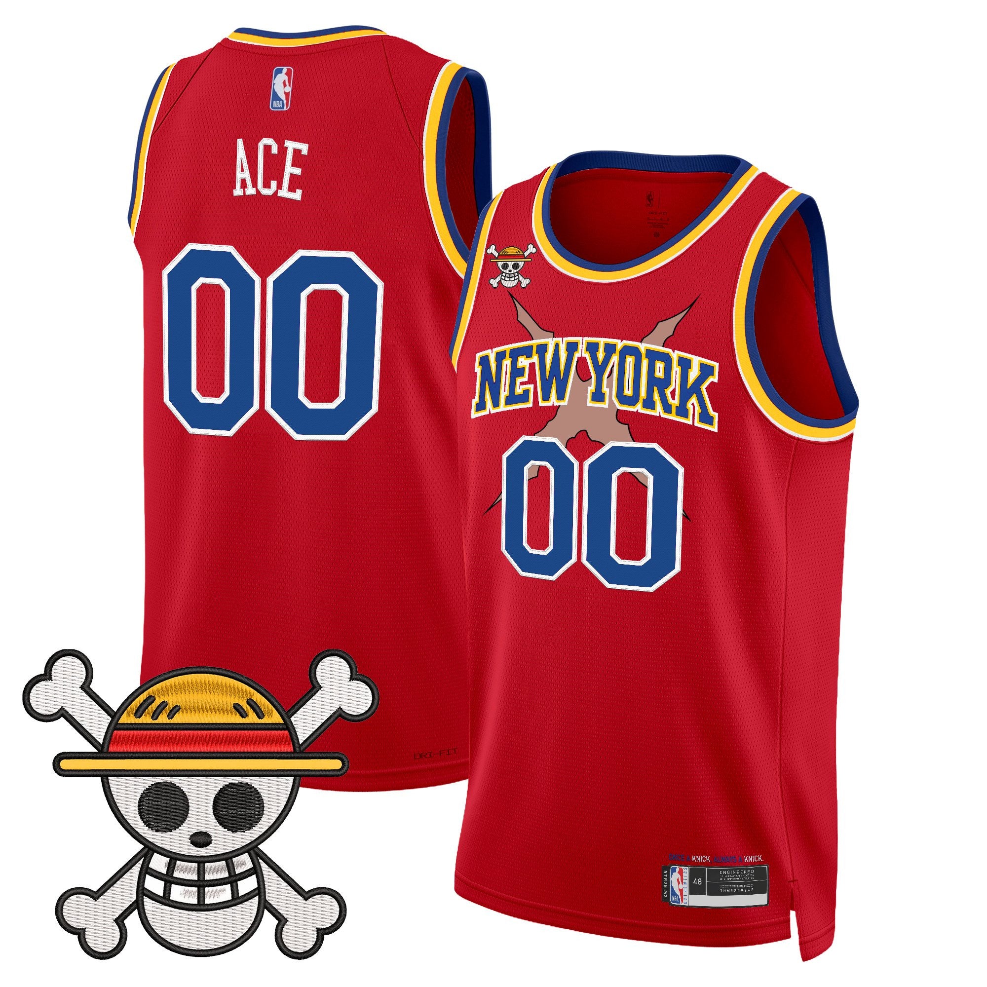 Men's New York Knicks x One Piece Swingman Jersey- Stitched