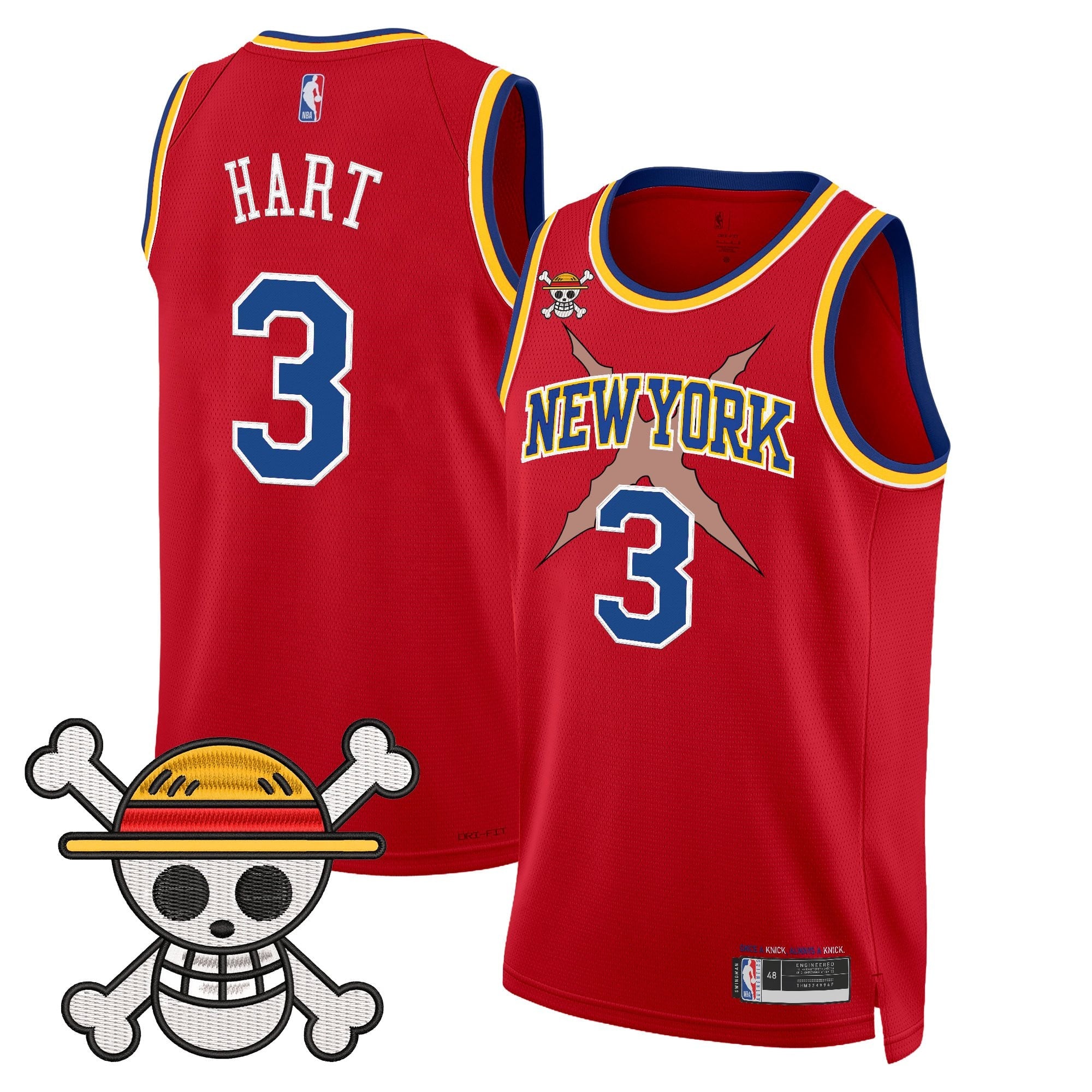 Men's New York Knicks x One Piece Swingman Jersey- Stitched