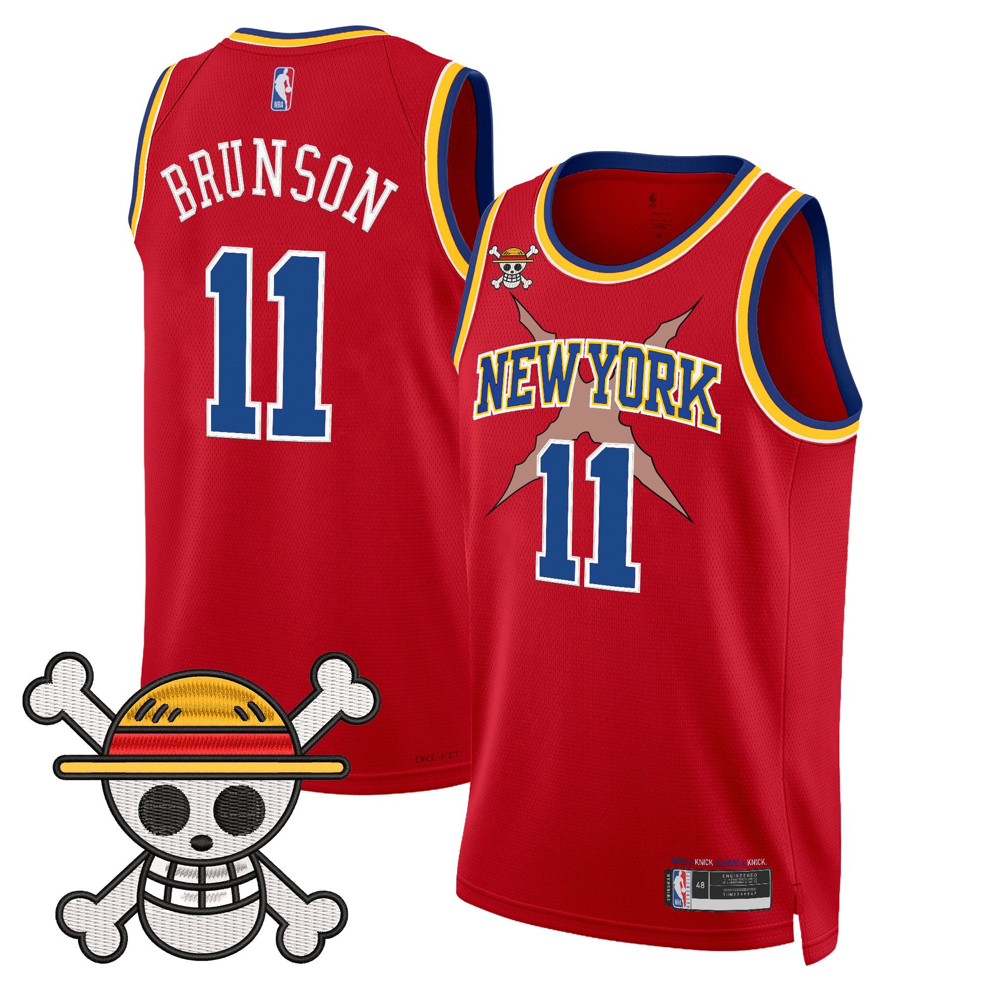 Men's New York Knicks x One Piece Swingman Jersey- Stitched