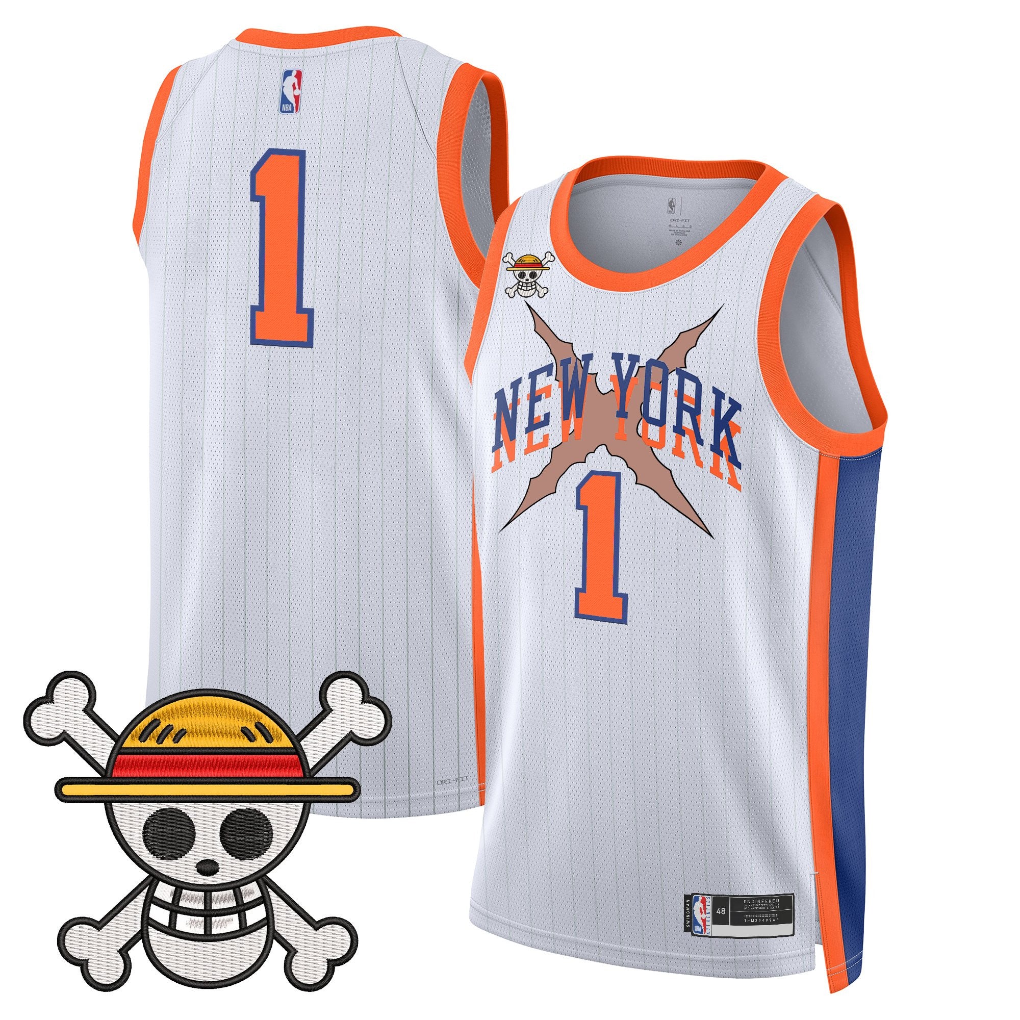 Men's New York Knicks x One Piece Swingman Jersey- Stitched