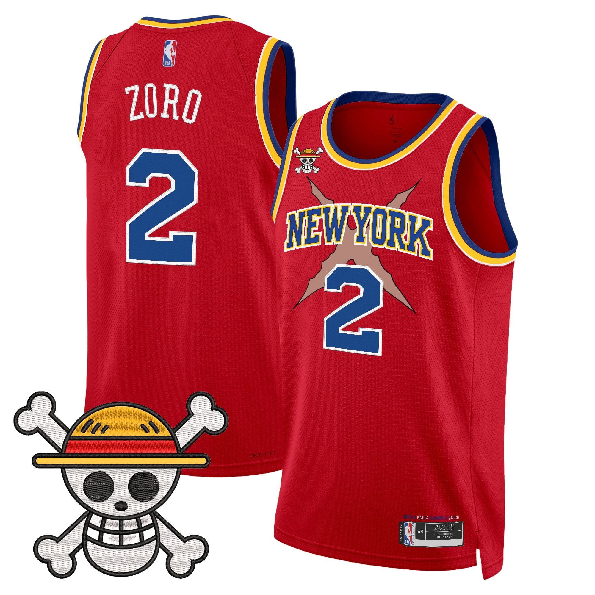 Men's New York Knicks x One Piece Swingman Jersey- Stitched