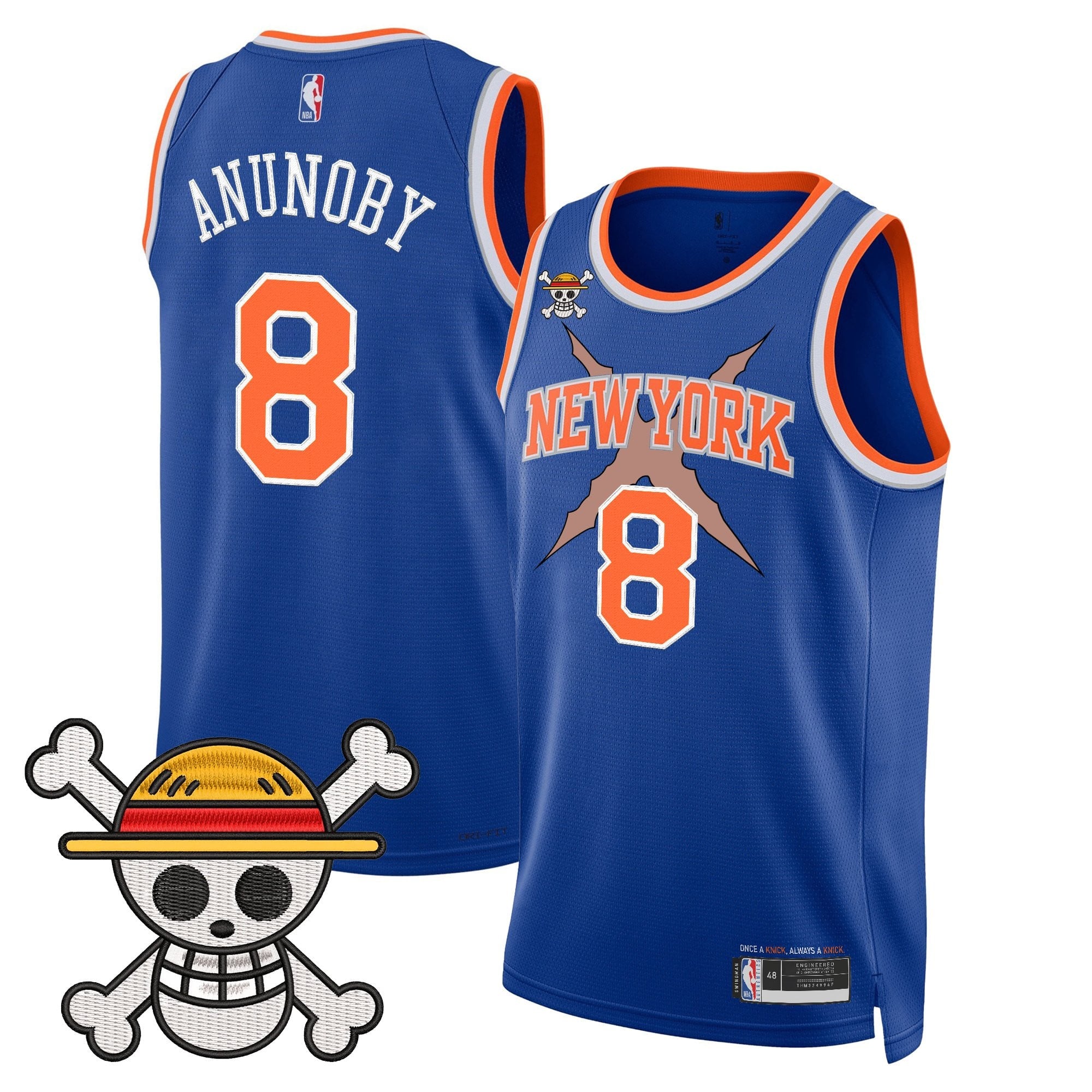 Men's New York Knicks x One Piece Swingman Jersey- Stitched