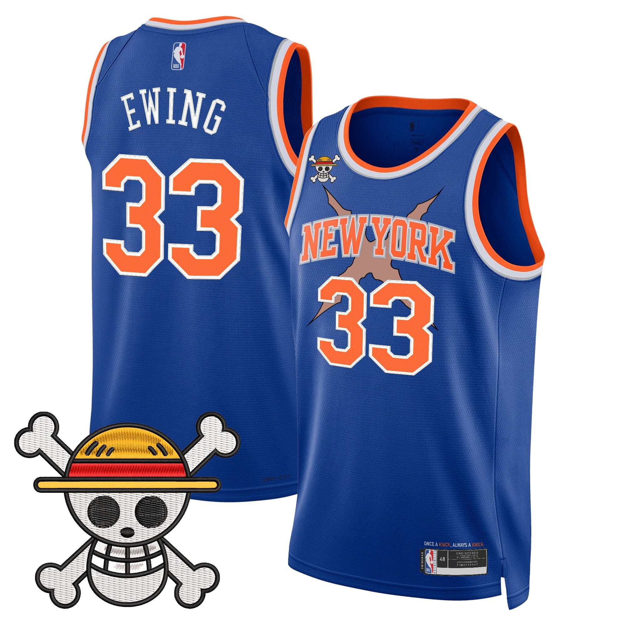 Men's New York Knicks x One Piece Swingman Jersey- Stitched