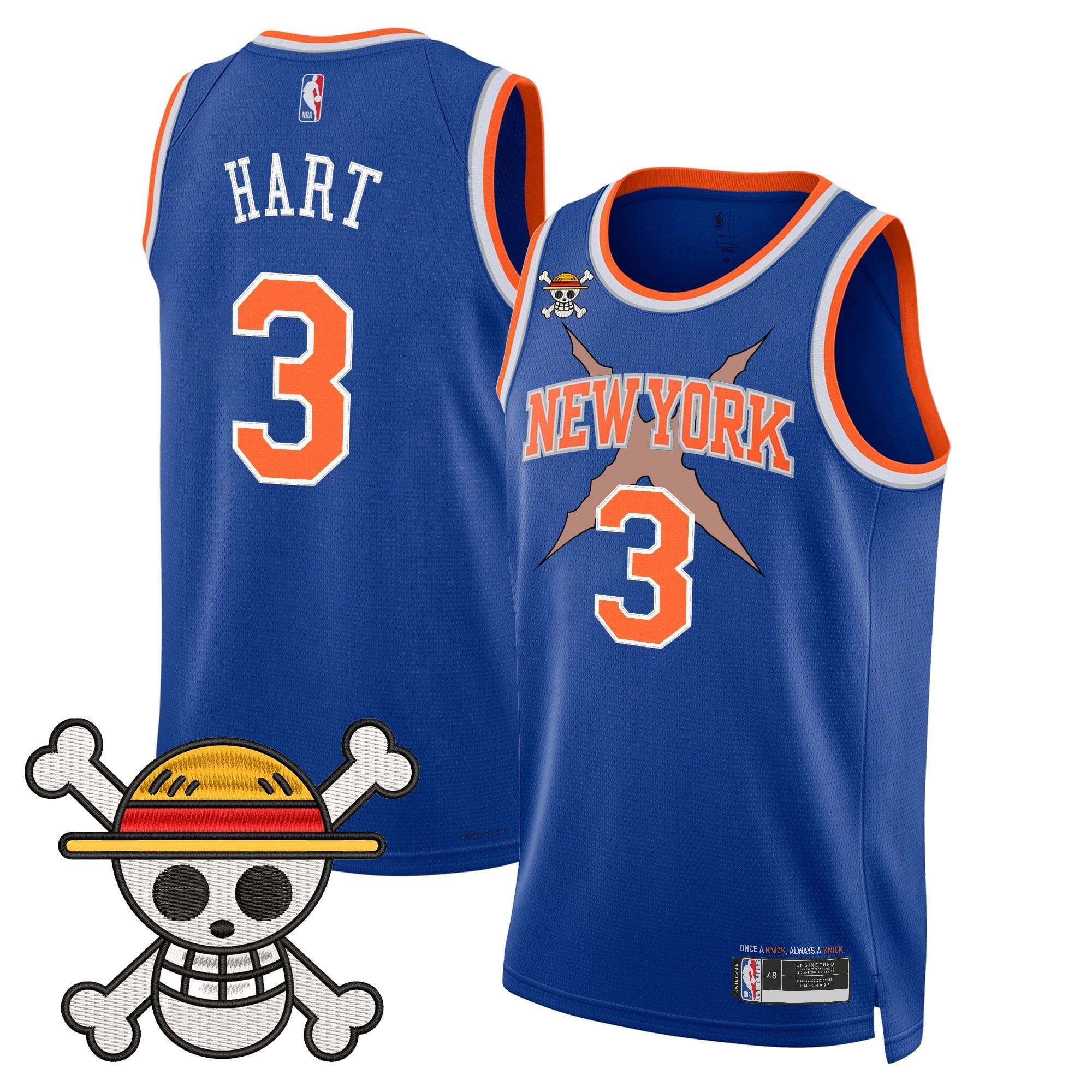 Men's New York Knicks x One Piece Swingman Jersey- Stitched