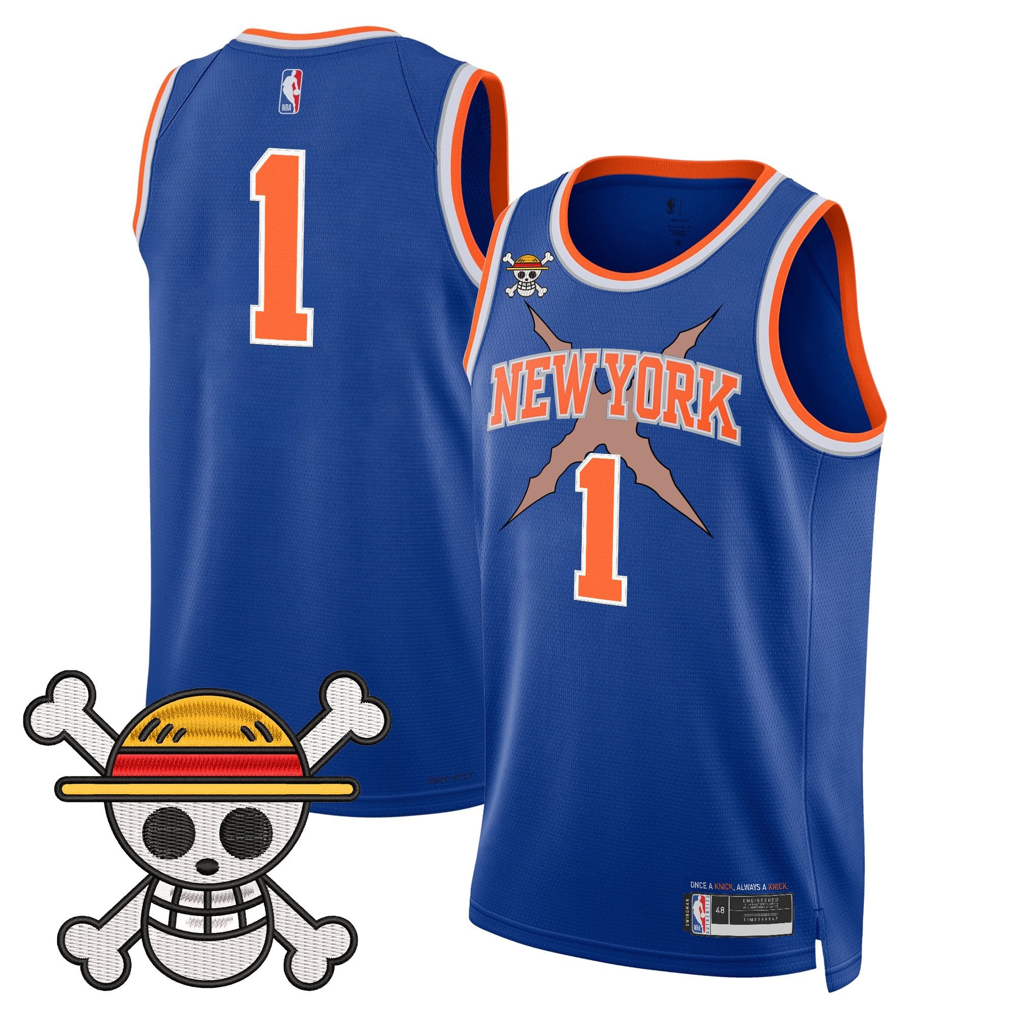 Men's New York Knicks x One Piece Swingman Jersey- Stitched