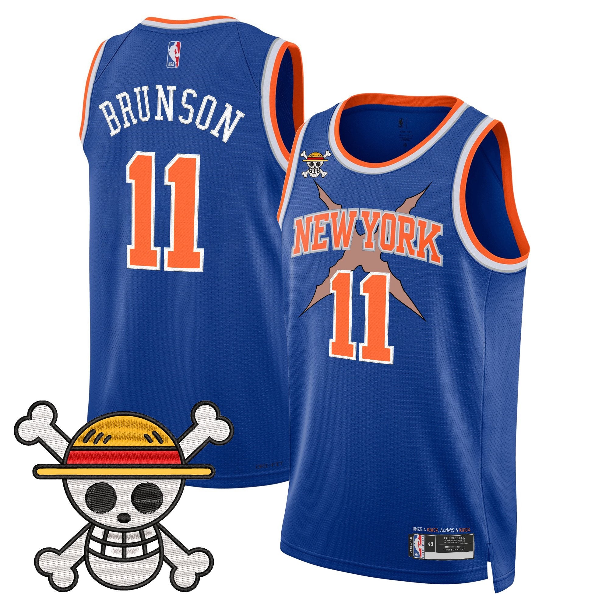 Men's New York Knicks x One Piece Swingman Jersey- Stitched