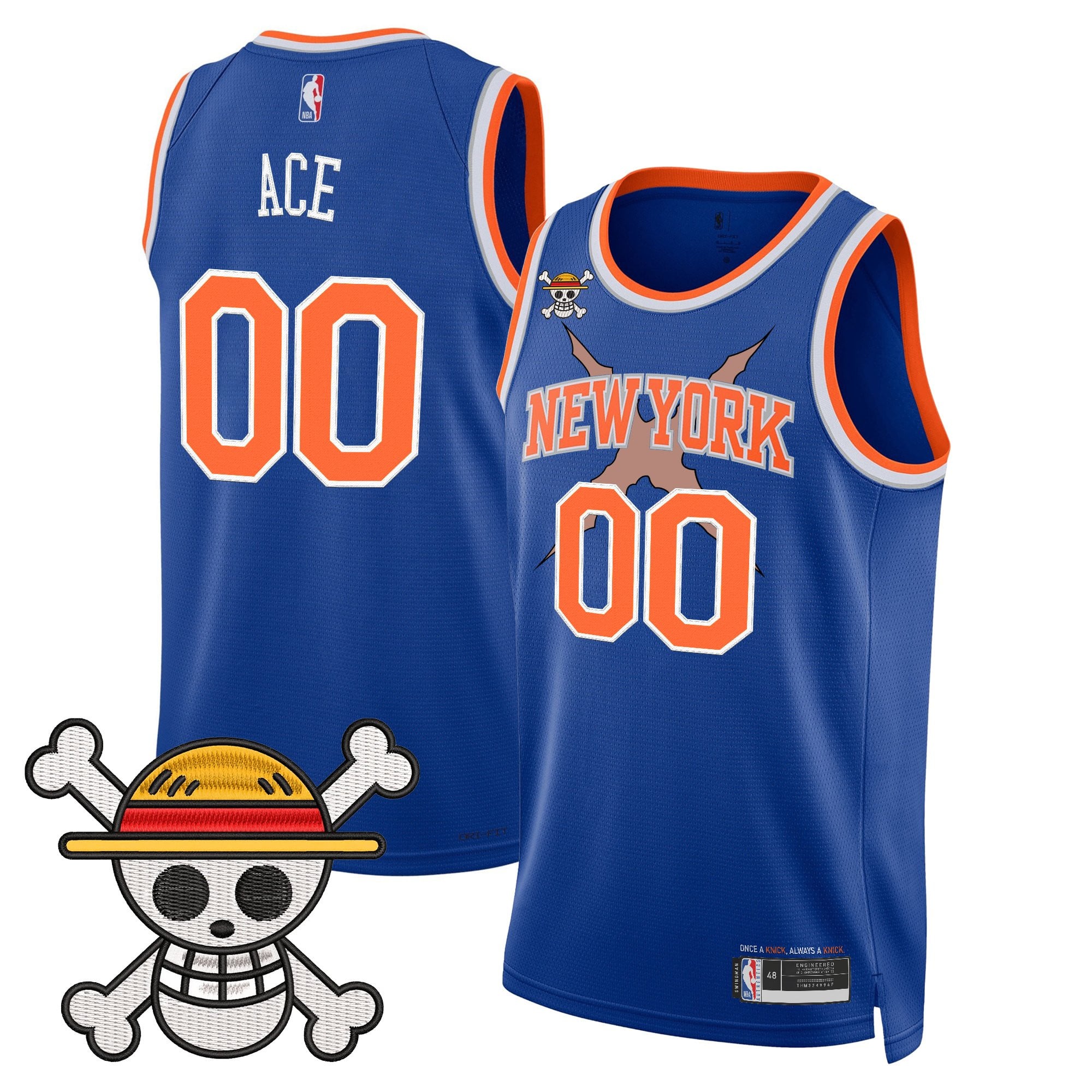 Men's New York Knicks x One Piece Swingman Jersey- Stitched