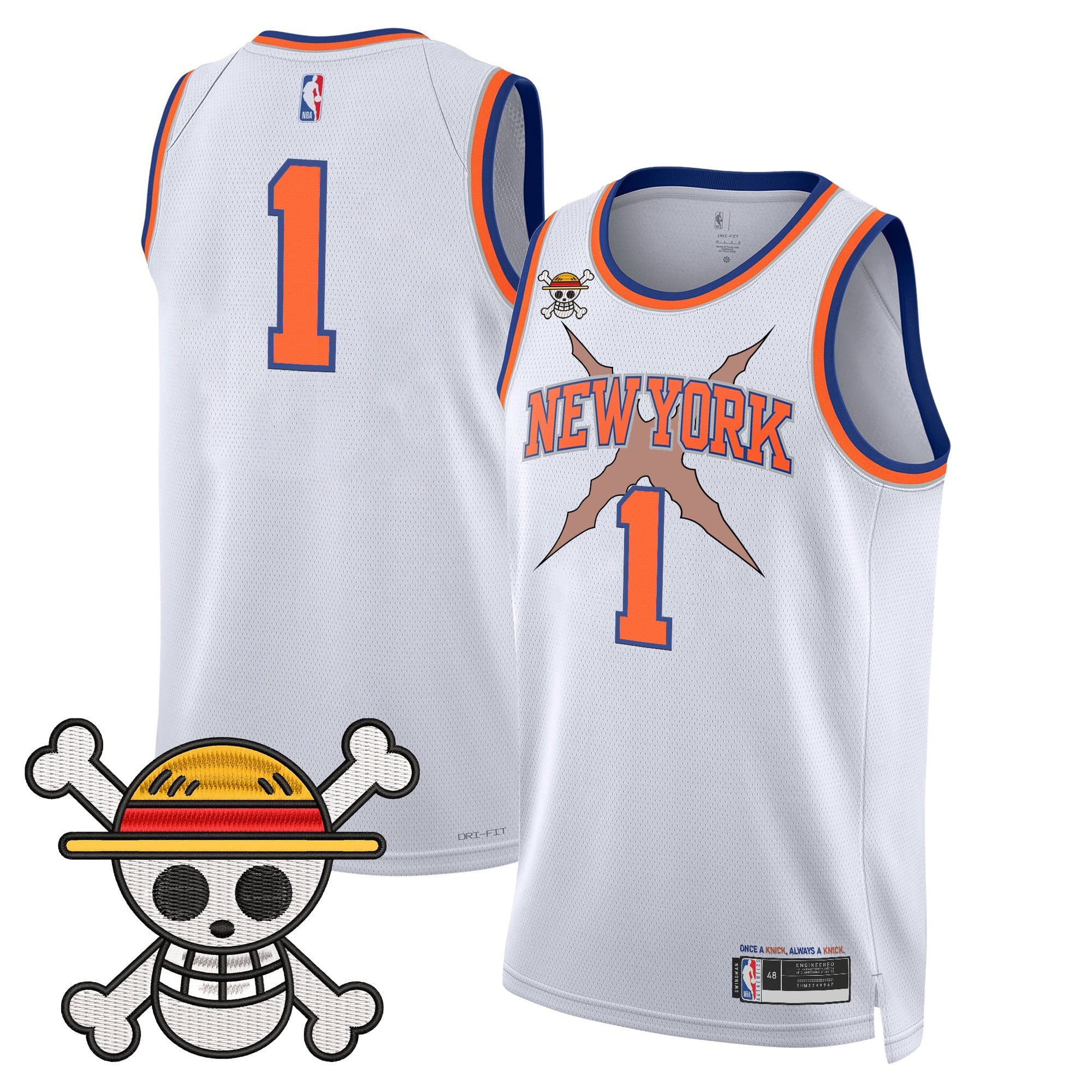 Men's New York Knicks x One Piece Swingman Jersey- Stitched