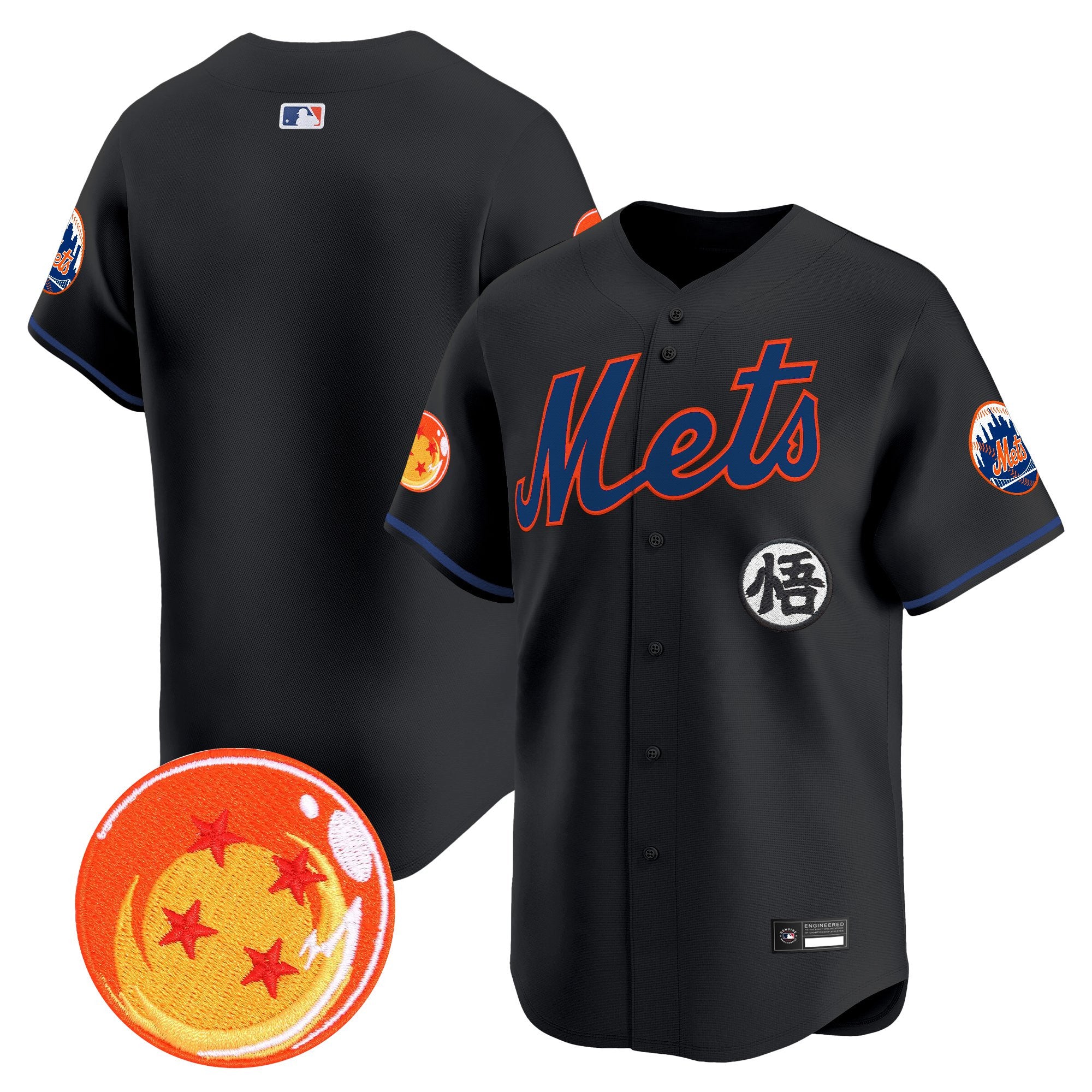 Men's New York Mets x Dragon Ball Vapor Premier Limited Jersey - All Stitched