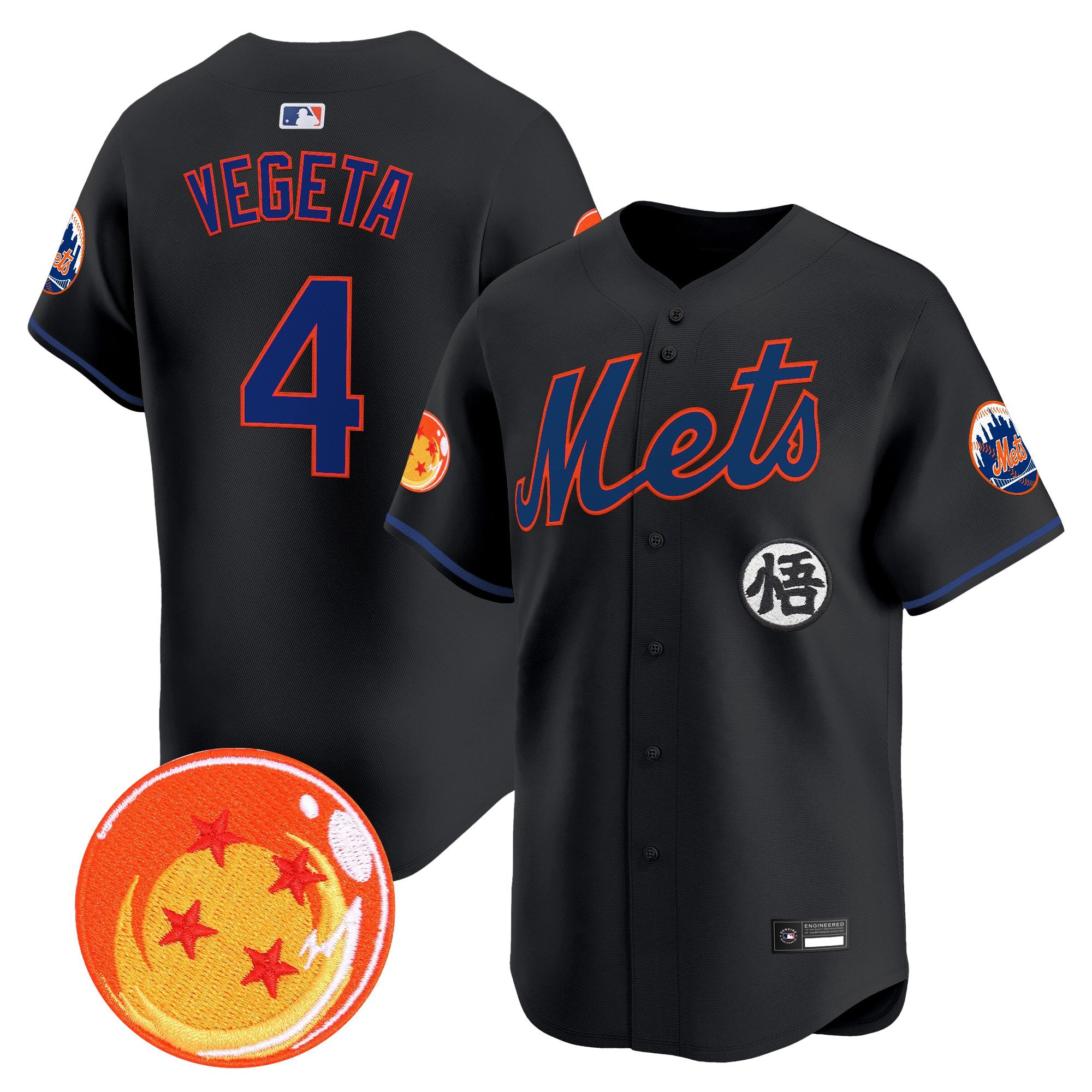 Men's New York Mets x Dragon Ball Vapor Premier Limited Jersey - All Stitched