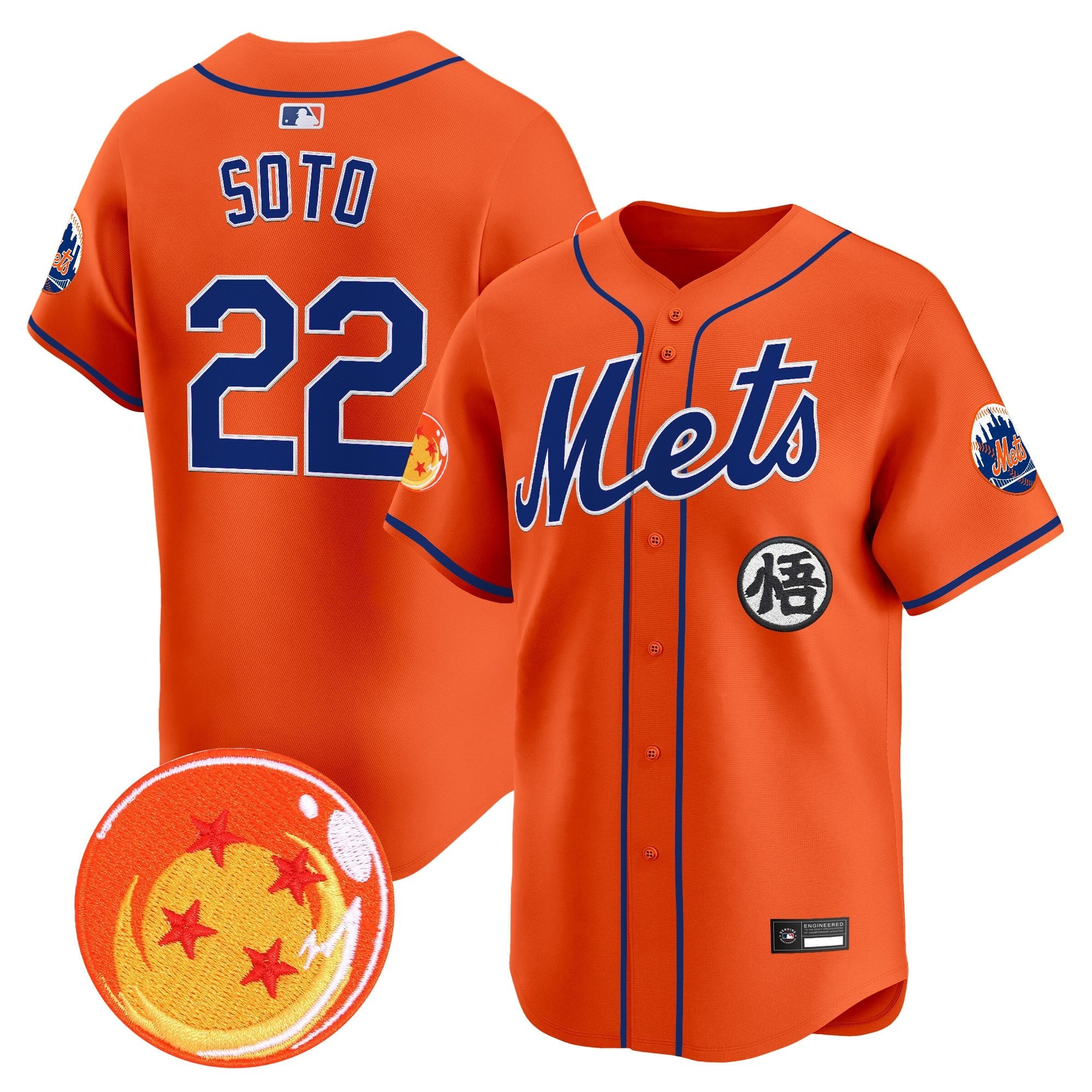 Men's New York Mets x Dragon Ball Vapor Premier Limited Jersey - All Stitched
