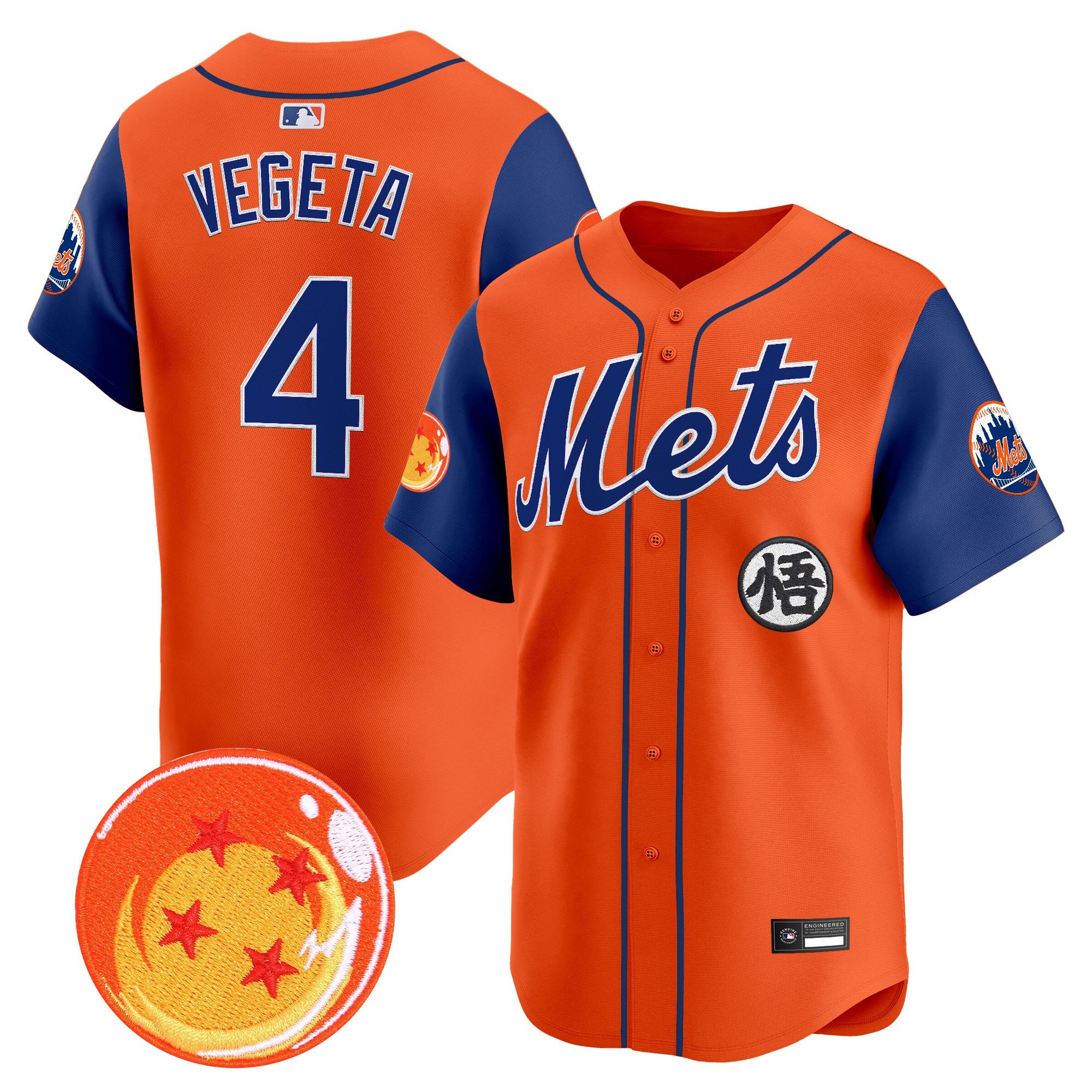 Men's New York Mets x Dragon Ball Vapor Premier Limited Jersey - All Stitched