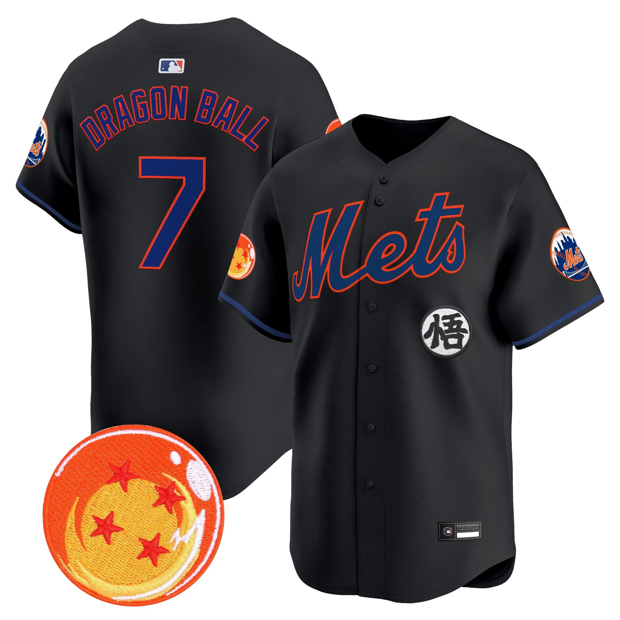 Men's New York Mets x Dragon Ball Vapor Premier Limited Jersey - All Stitched