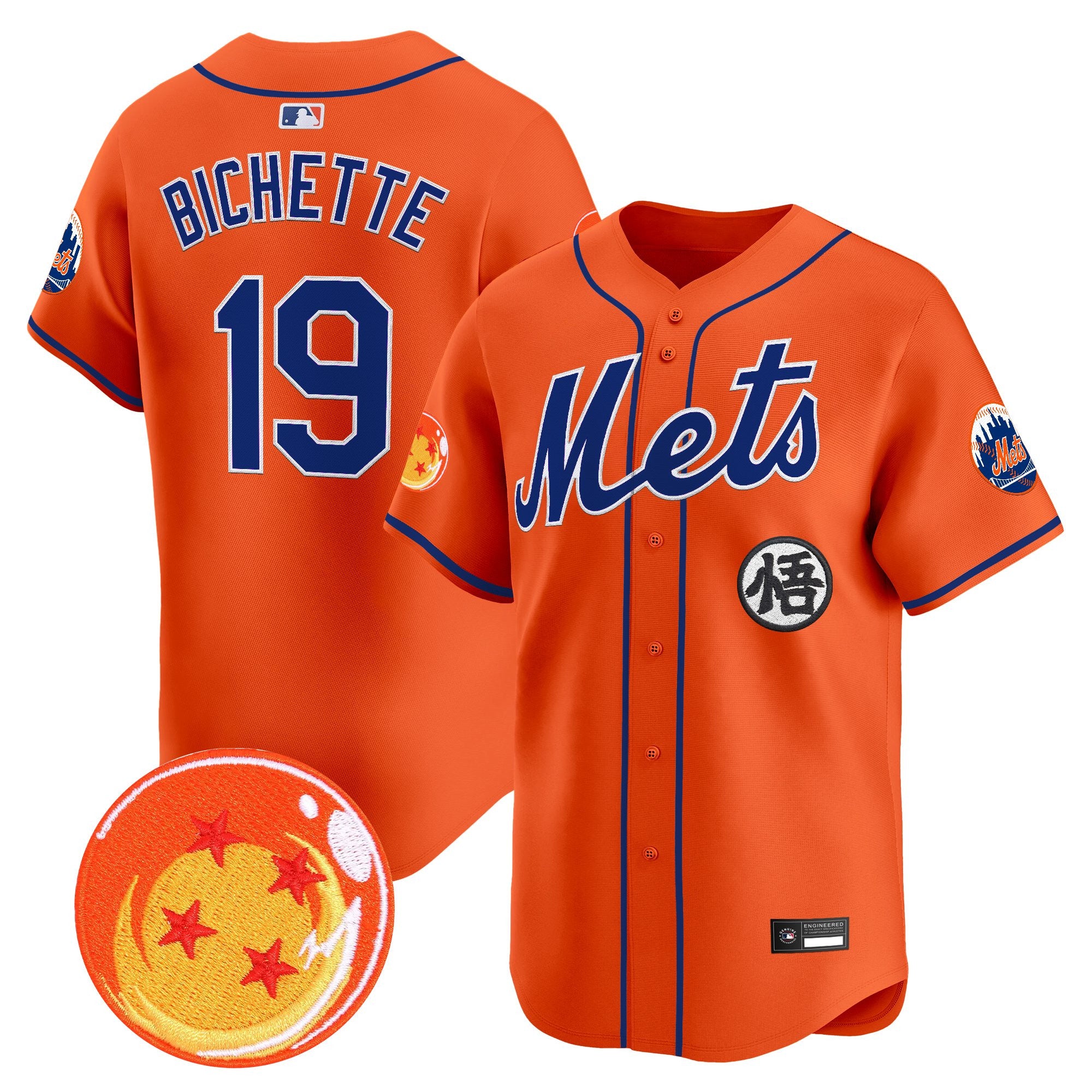 Men's New York Mets x Dragon Ball Vapor Premier Limited Jersey - All Stitched