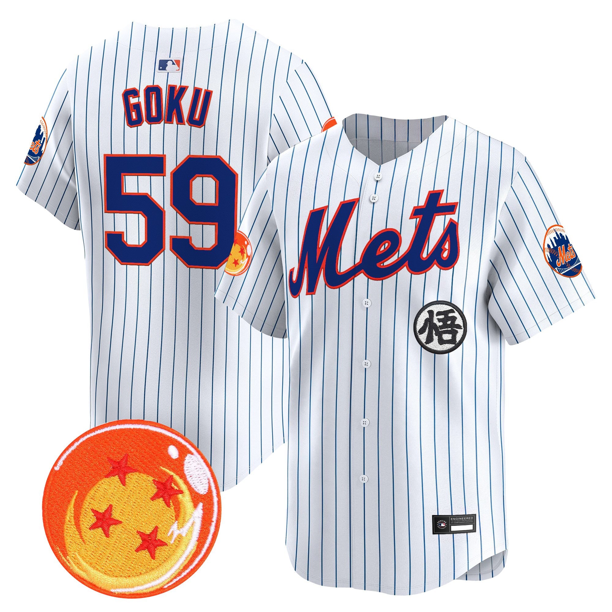 Men's New York Mets x Dragon Ball Vapor Premier Limited Jersey - All Stitched