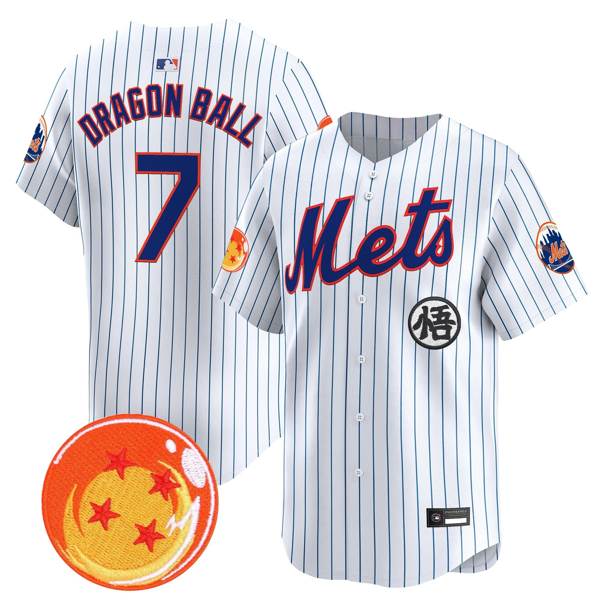 Men's New York Mets x Dragon Ball Vapor Premier Limited Jersey - All Stitched