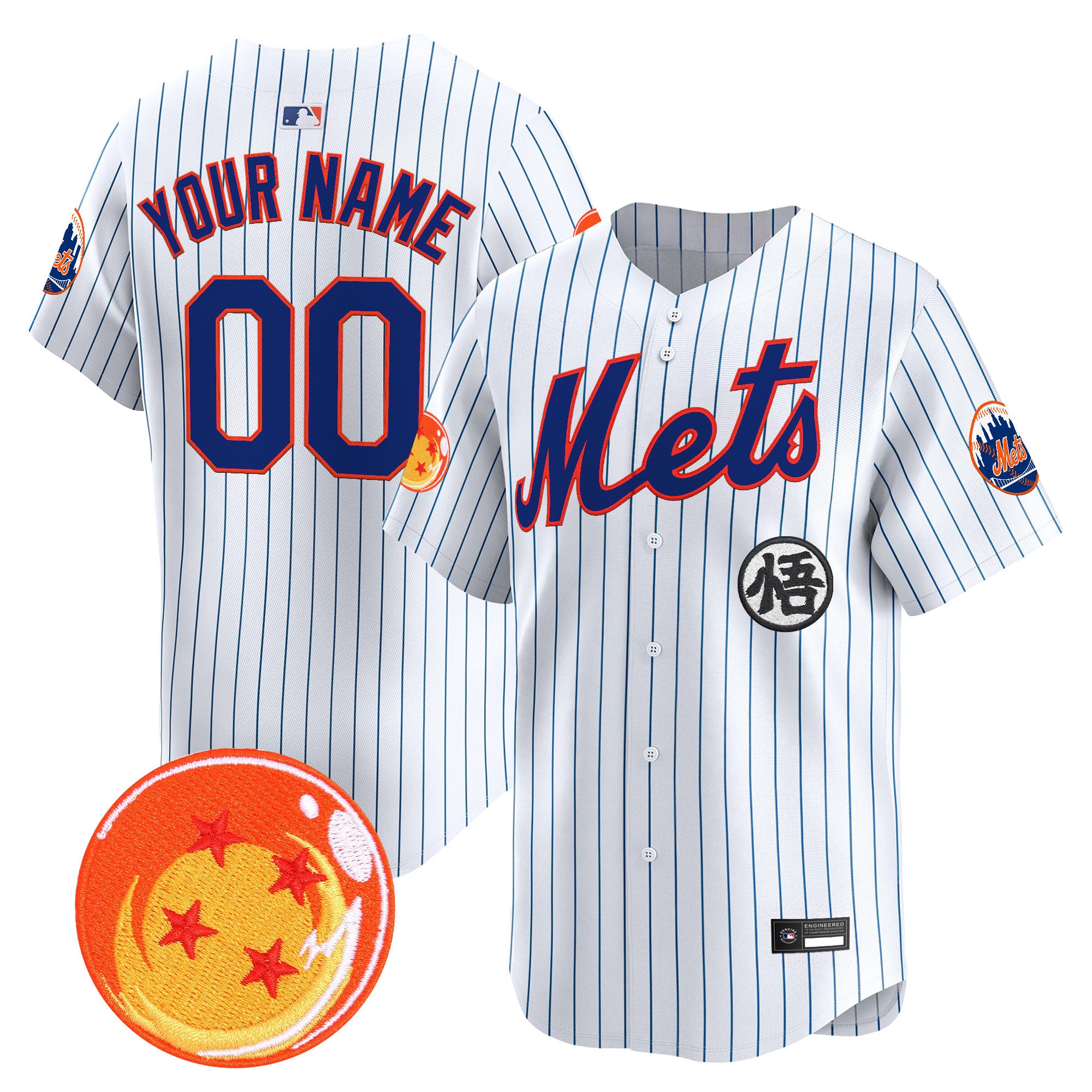 New York Mets x Dragon Ball Vapor Premier Limited Custom Jersey - All Stitched