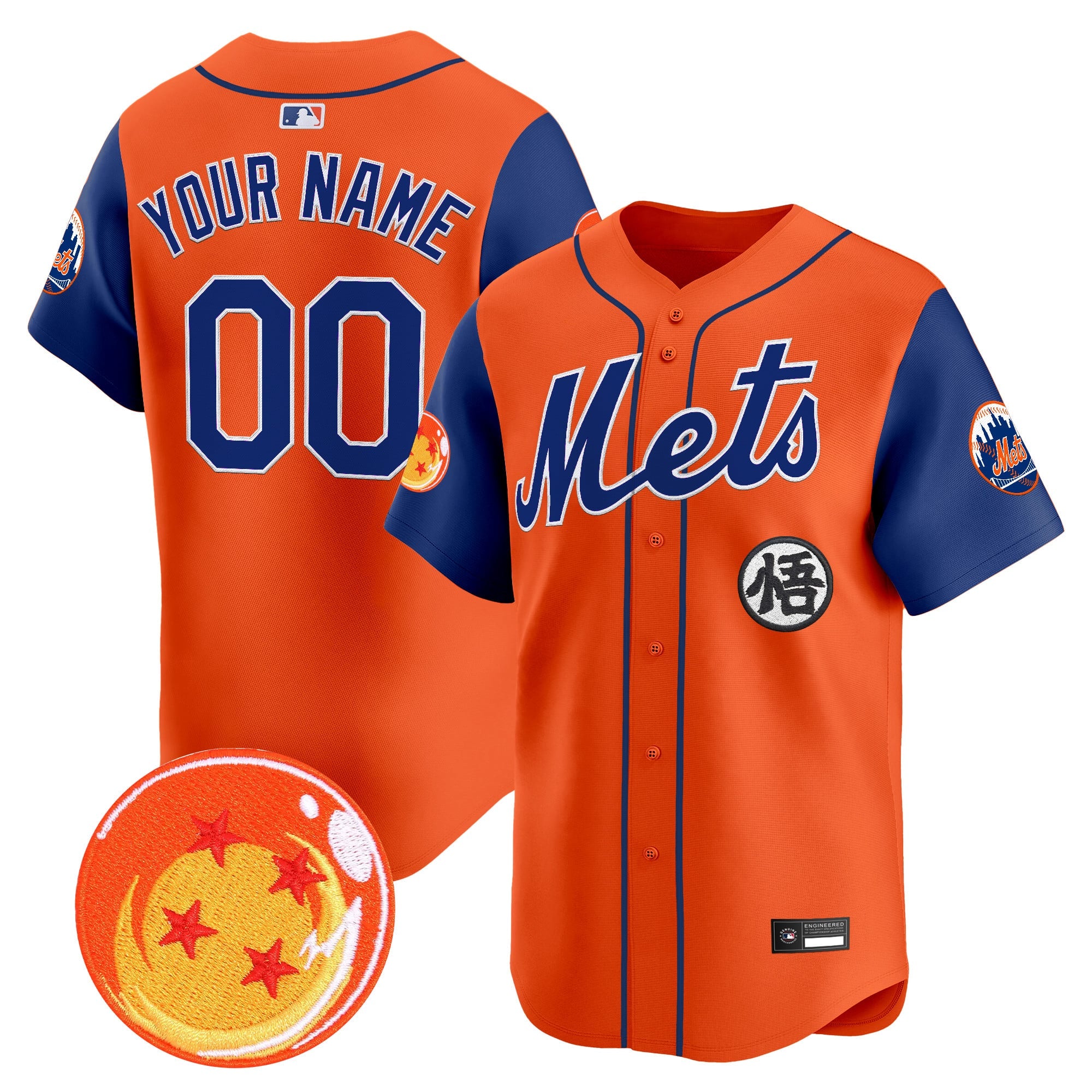 New York Mets x Dragon Ball Vapor Premier Limited Custom Jersey - All Stitched
