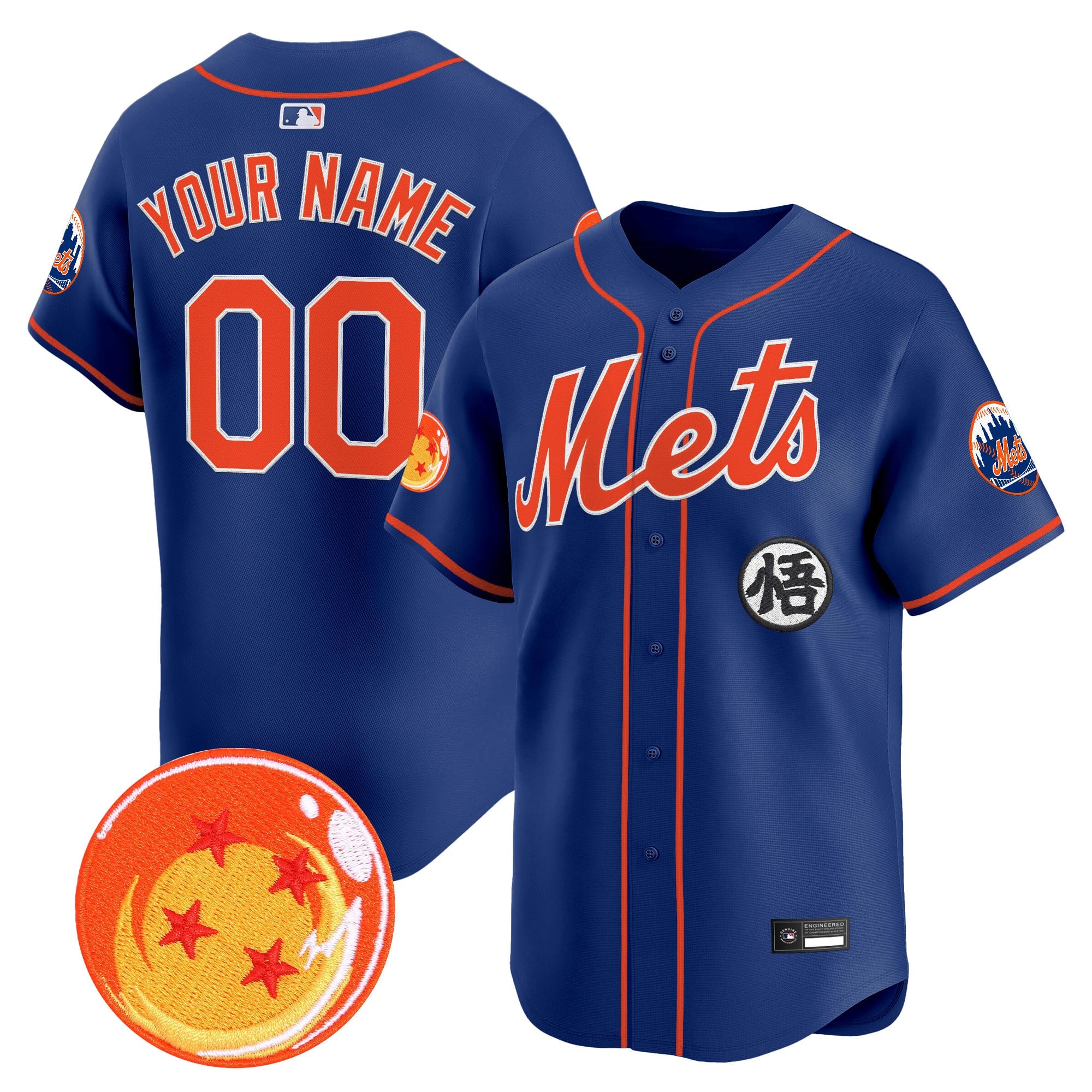 New York Mets x Dragon Ball Vapor Premier Limited Custom Jersey - All Stitched