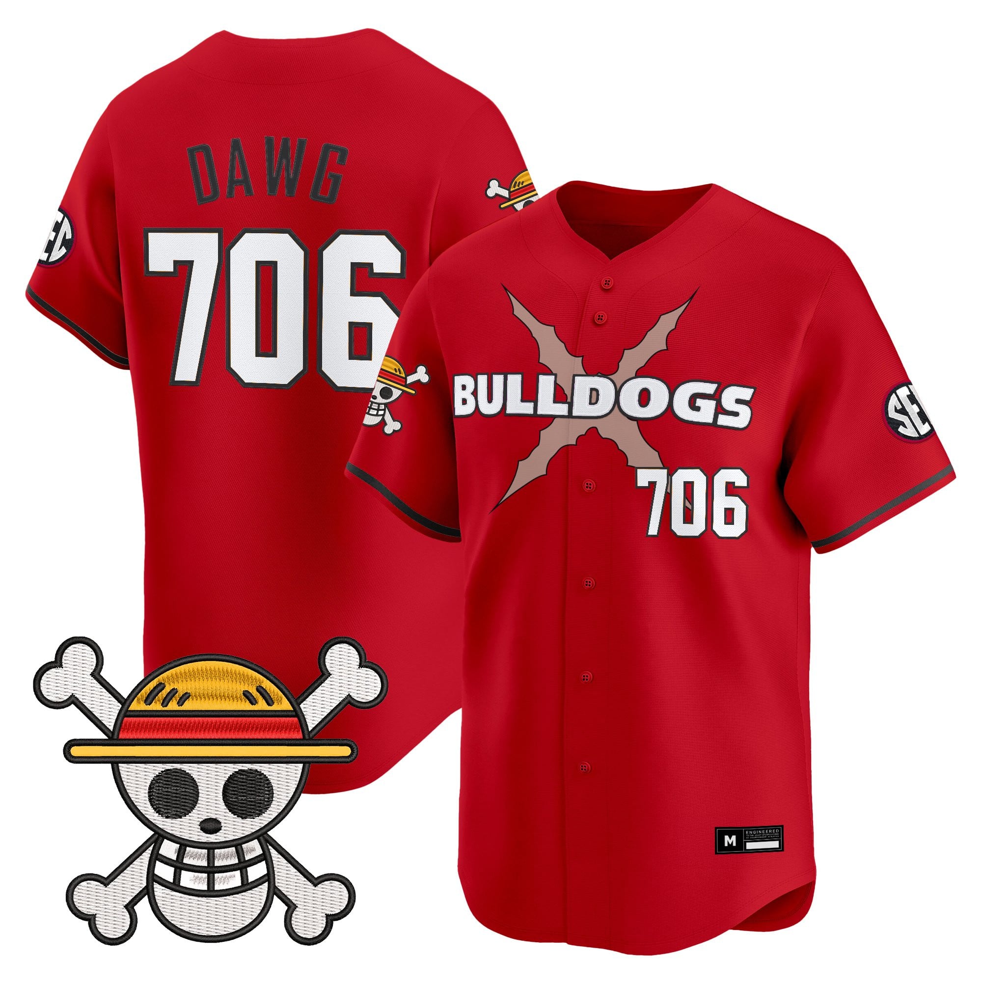Men's Georgia Bulldogs Baseball x One Piece Vapor Premier Limited Jersey - Stitched