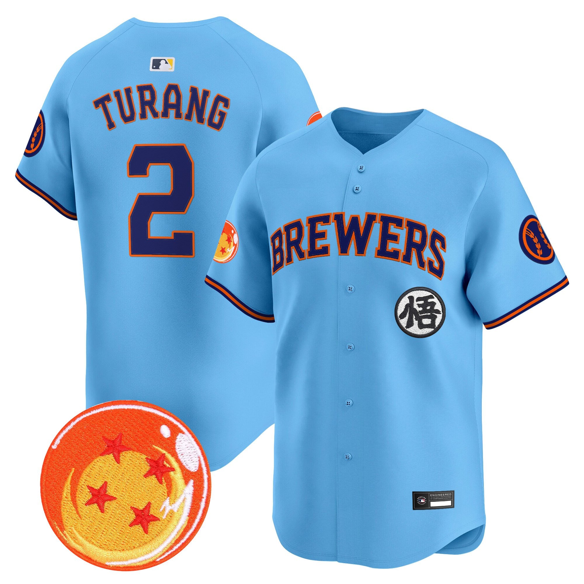 Men's Milwaukee Brewers x Dragon Ball Vapor Premier Limited Jersey - All Stitched