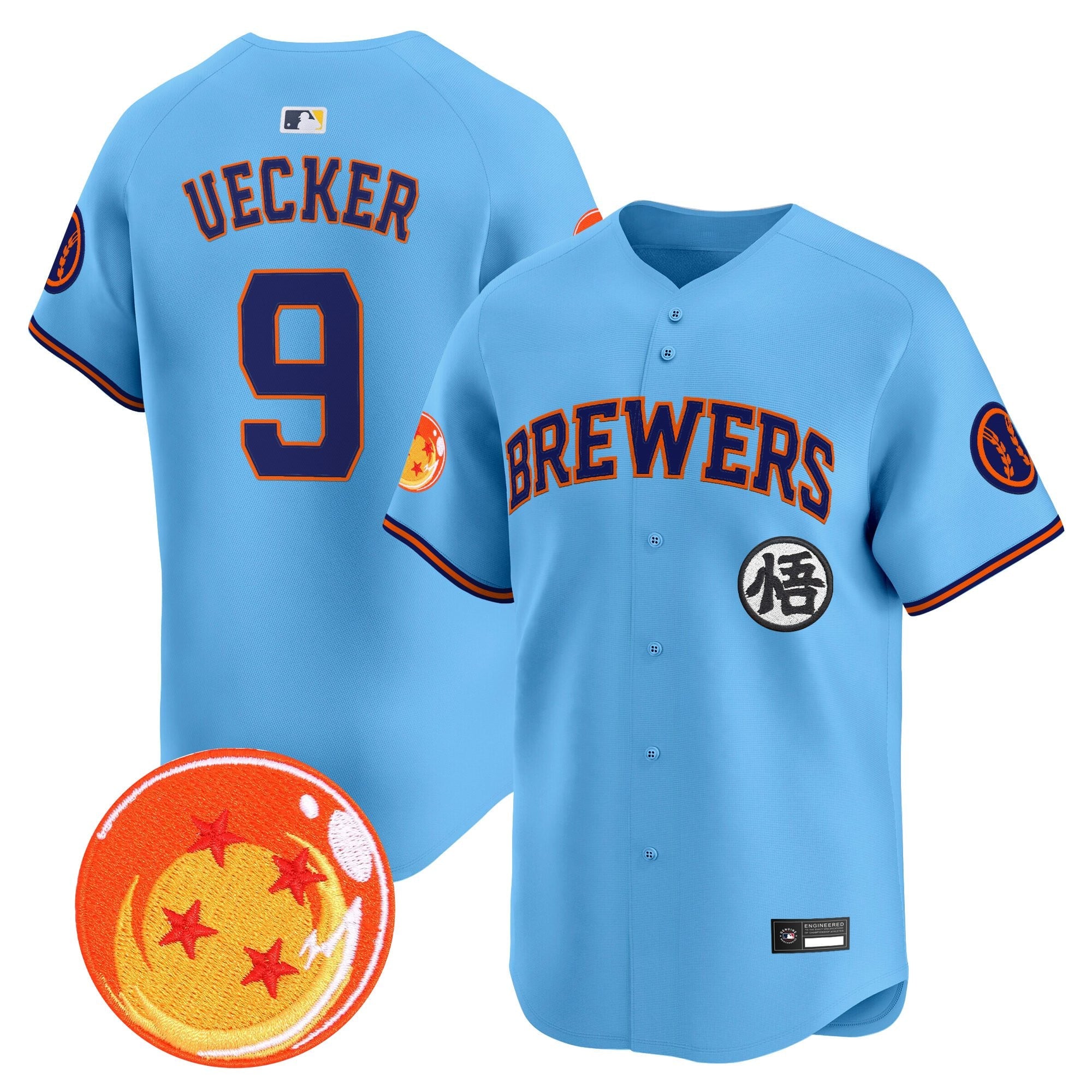 Men's Milwaukee Brewers x Dragon Ball Vapor Premier Limited Jersey - All Stitched