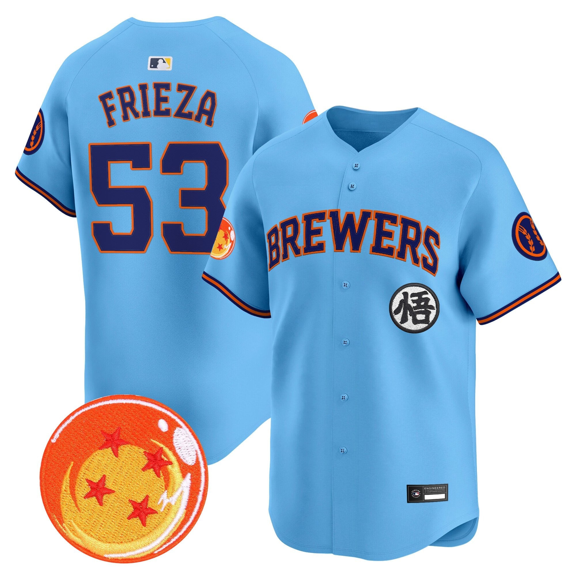 Men's Milwaukee Brewers x Dragon Ball Vapor Premier Limited Jersey - All Stitched