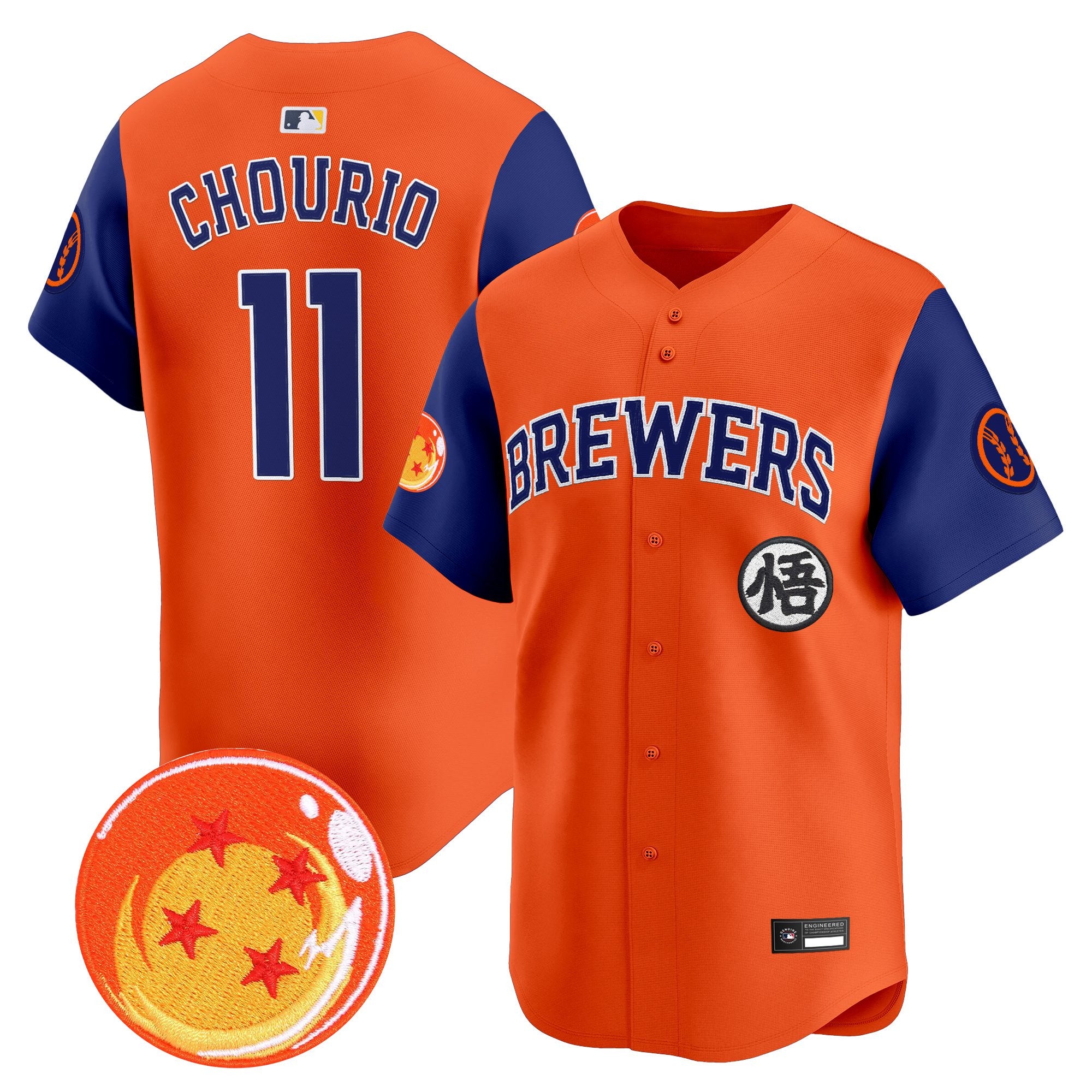 Men's Milwaukee Brewers x Dragon Ball Vapor Premier Limited Jersey - All Stitched