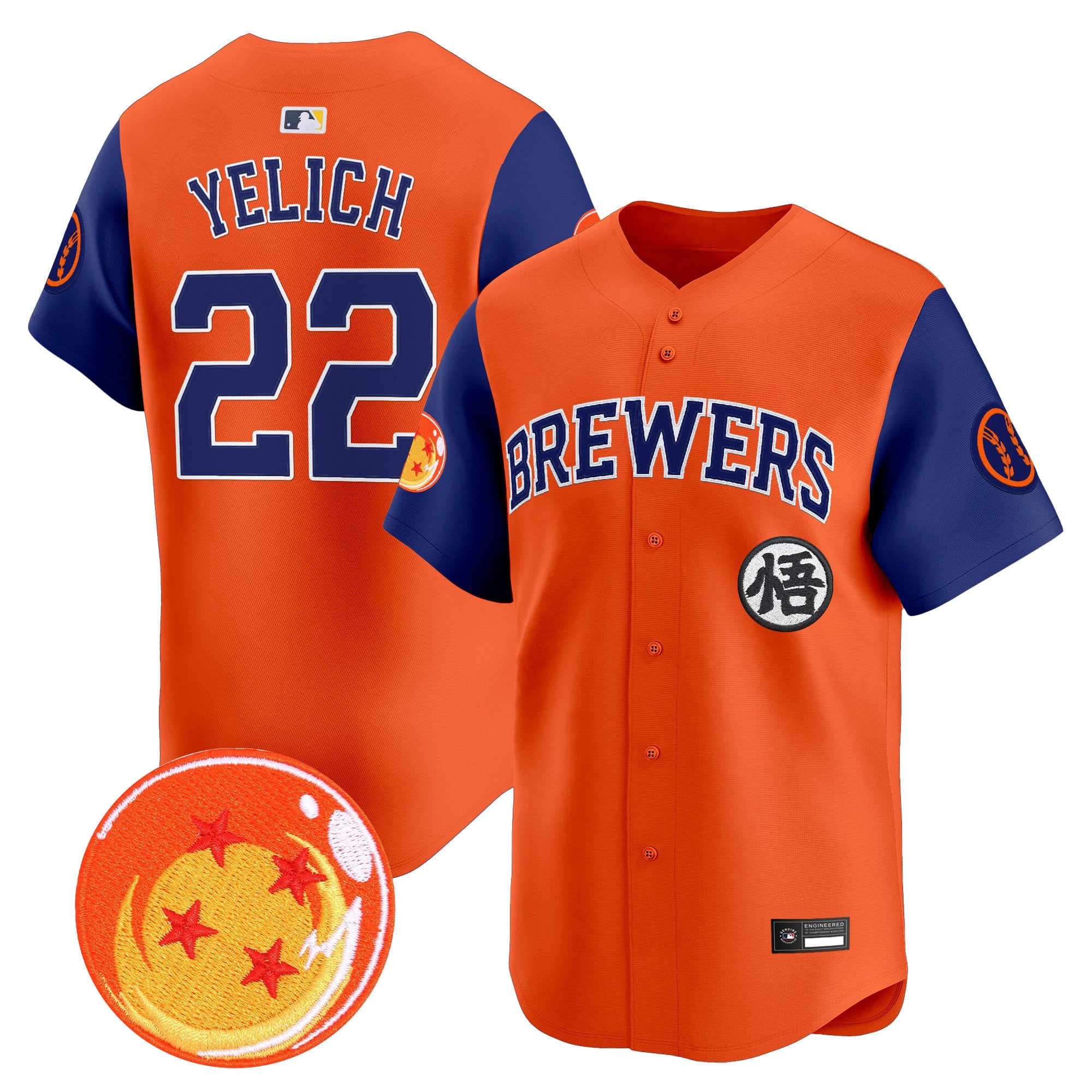 Men's Milwaukee Brewers x Dragon Ball Vapor Premier Limited Jersey - All Stitched