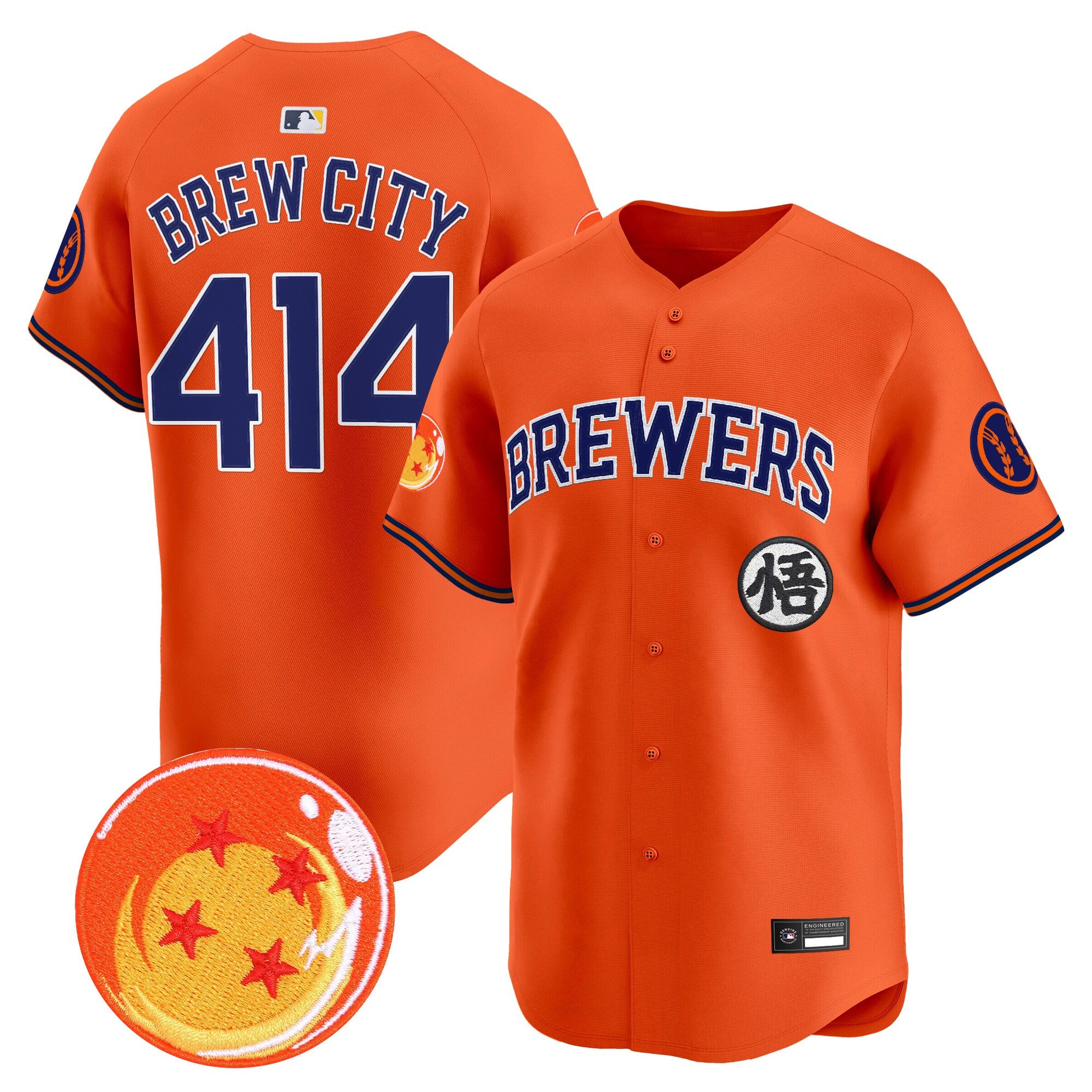 Men's Milwaukee Brewers x Dragon Ball Vapor Premier Limited Jersey - All Stitched