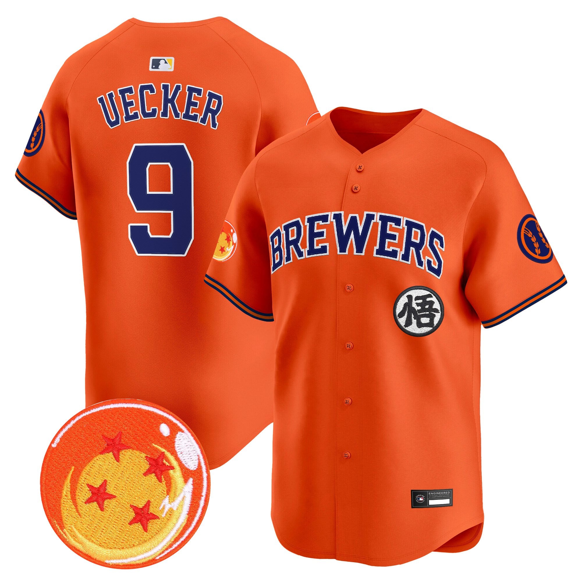 Men's Milwaukee Brewers x Dragon Ball Vapor Premier Limited Jersey - All Stitched