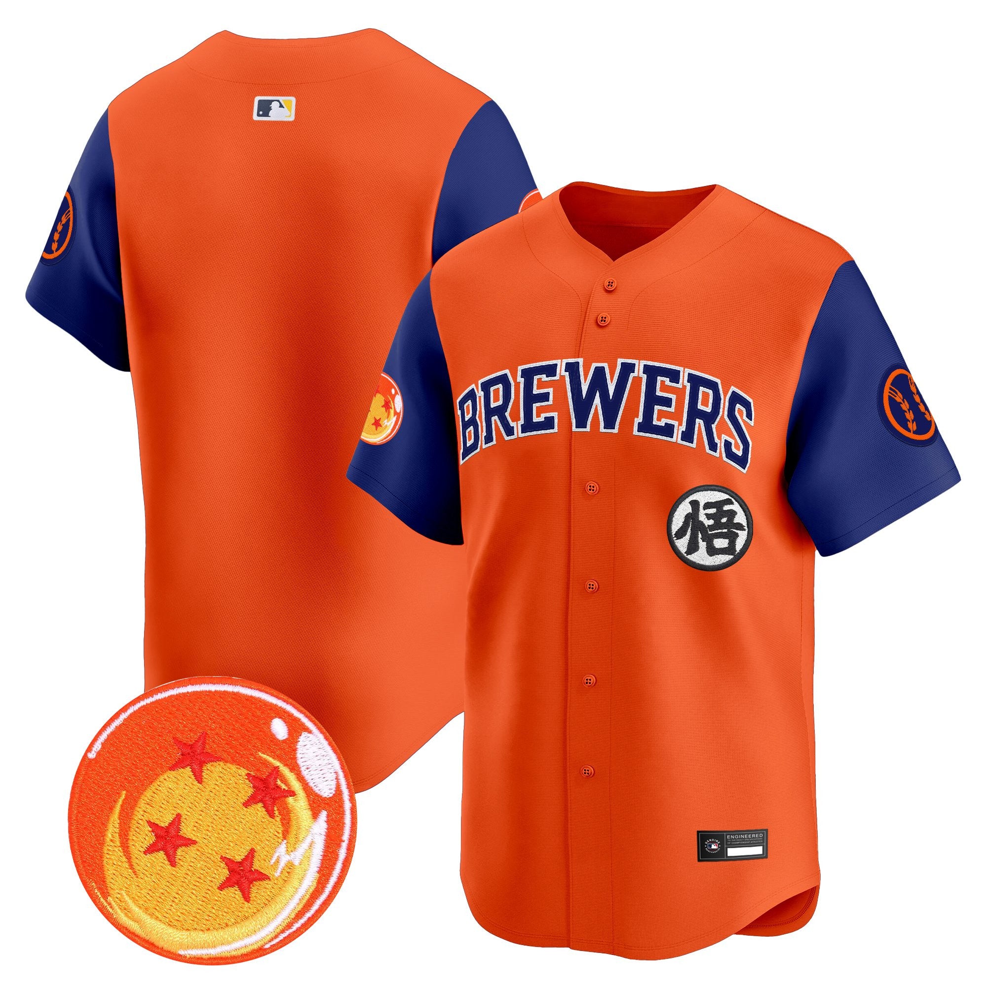 Men's Milwaukee Brewers x Dragon Ball Vapor Premier Limited Jersey - All Stitched