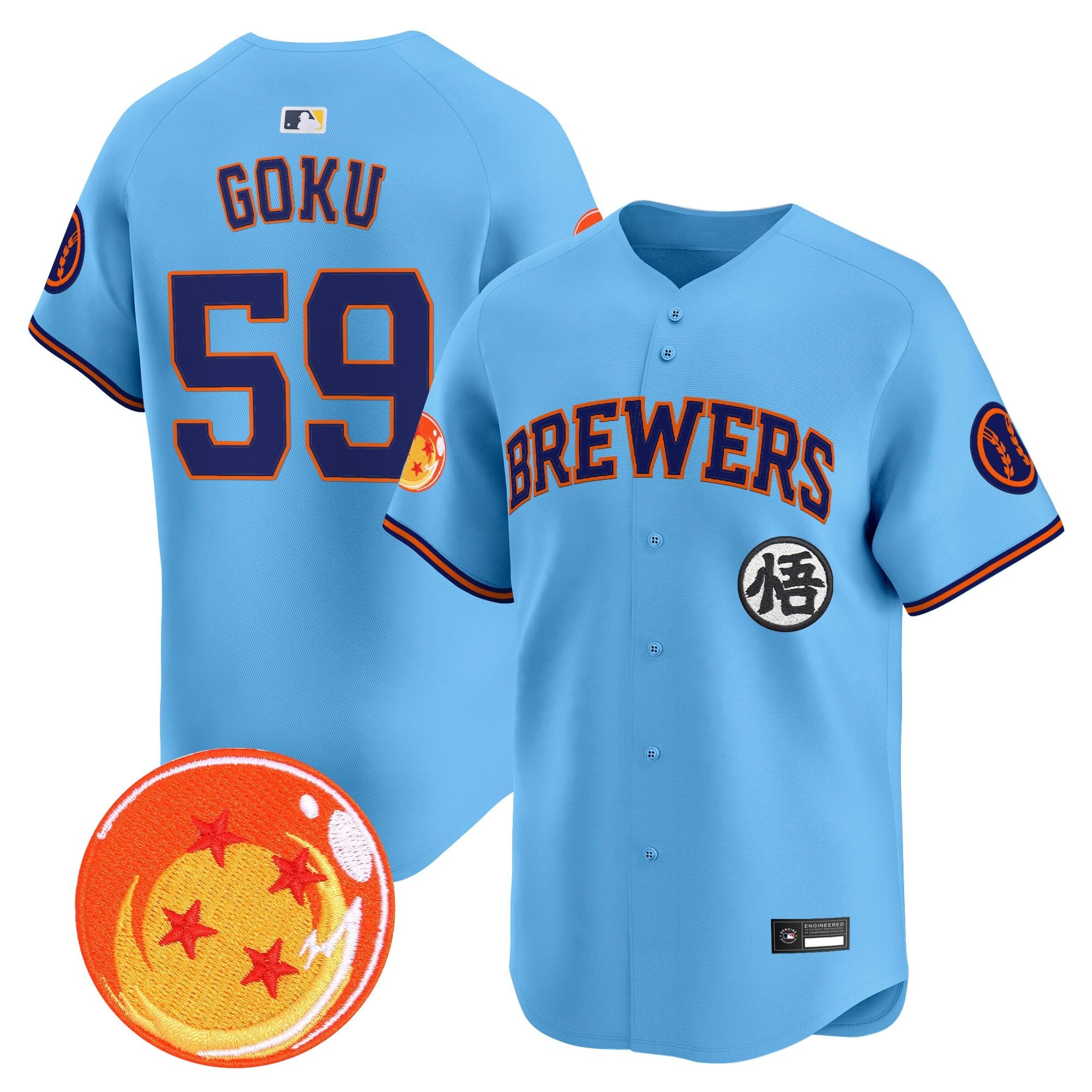 Men's Milwaukee Brewers x Dragon Ball Vapor Premier Limited Jersey - All Stitched