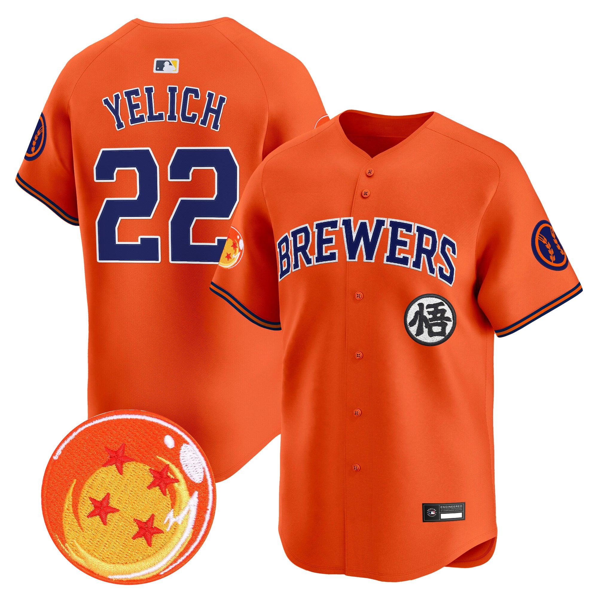 Men's Milwaukee Brewers x Dragon Ball Vapor Premier Limited Jersey - All Stitched