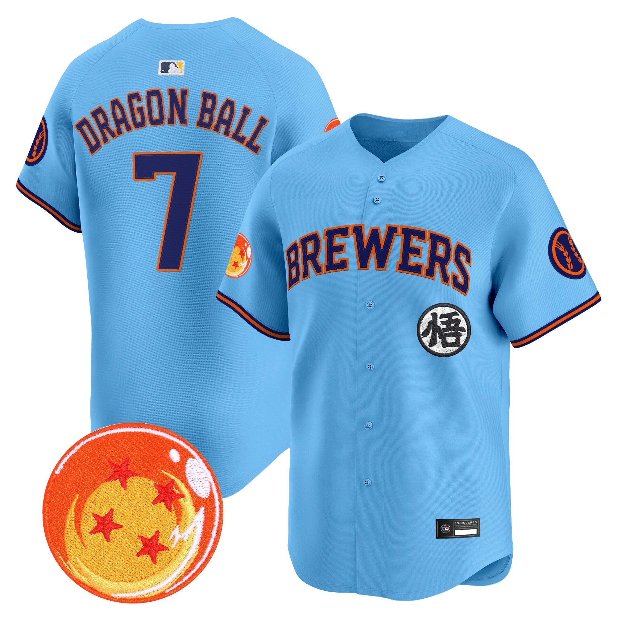 Men's Milwaukee Brewers x Dragon Ball Vapor Premier Limited Jersey - All Stitched