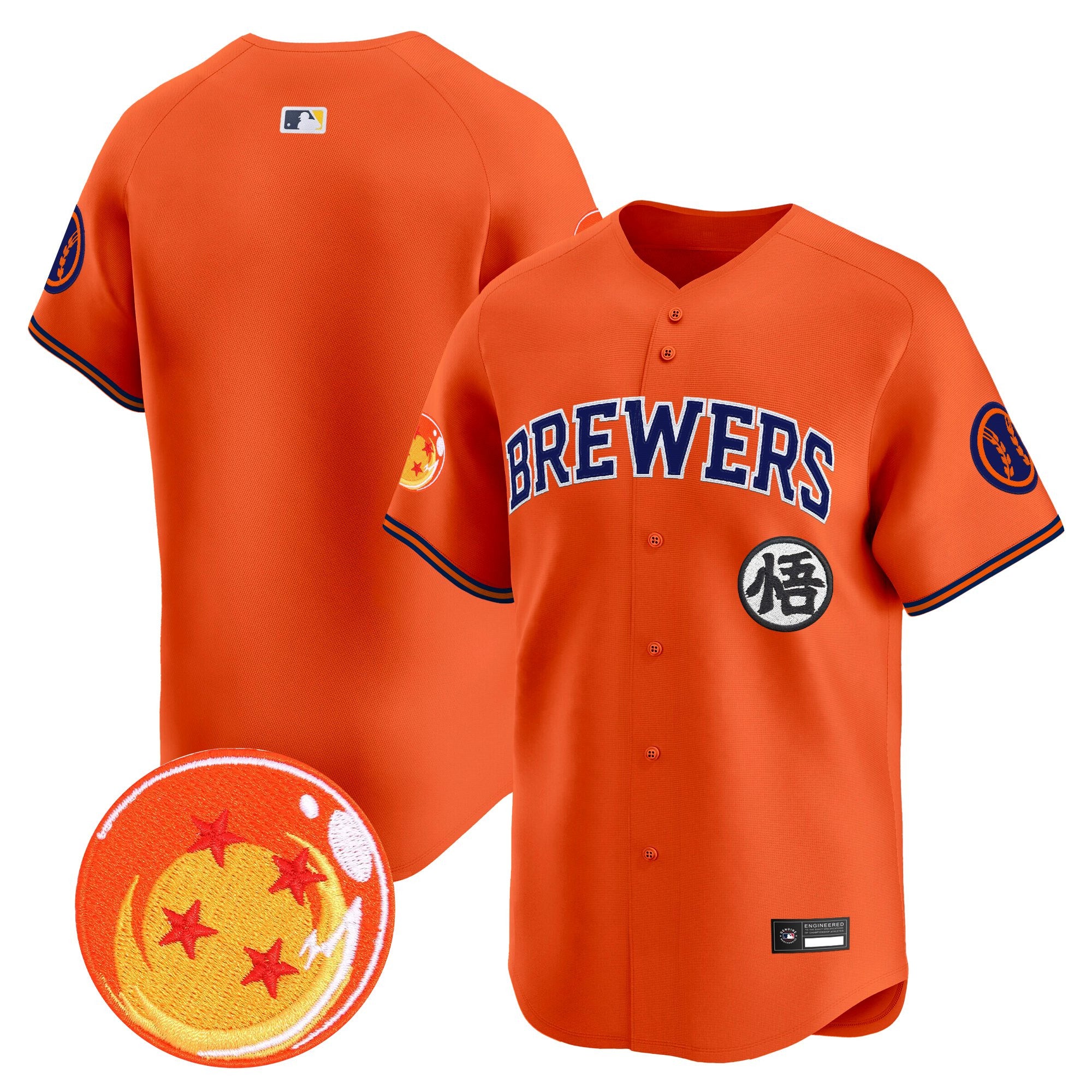 Men's Milwaukee Brewers x Dragon Ball Vapor Premier Limited Jersey - All Stitched